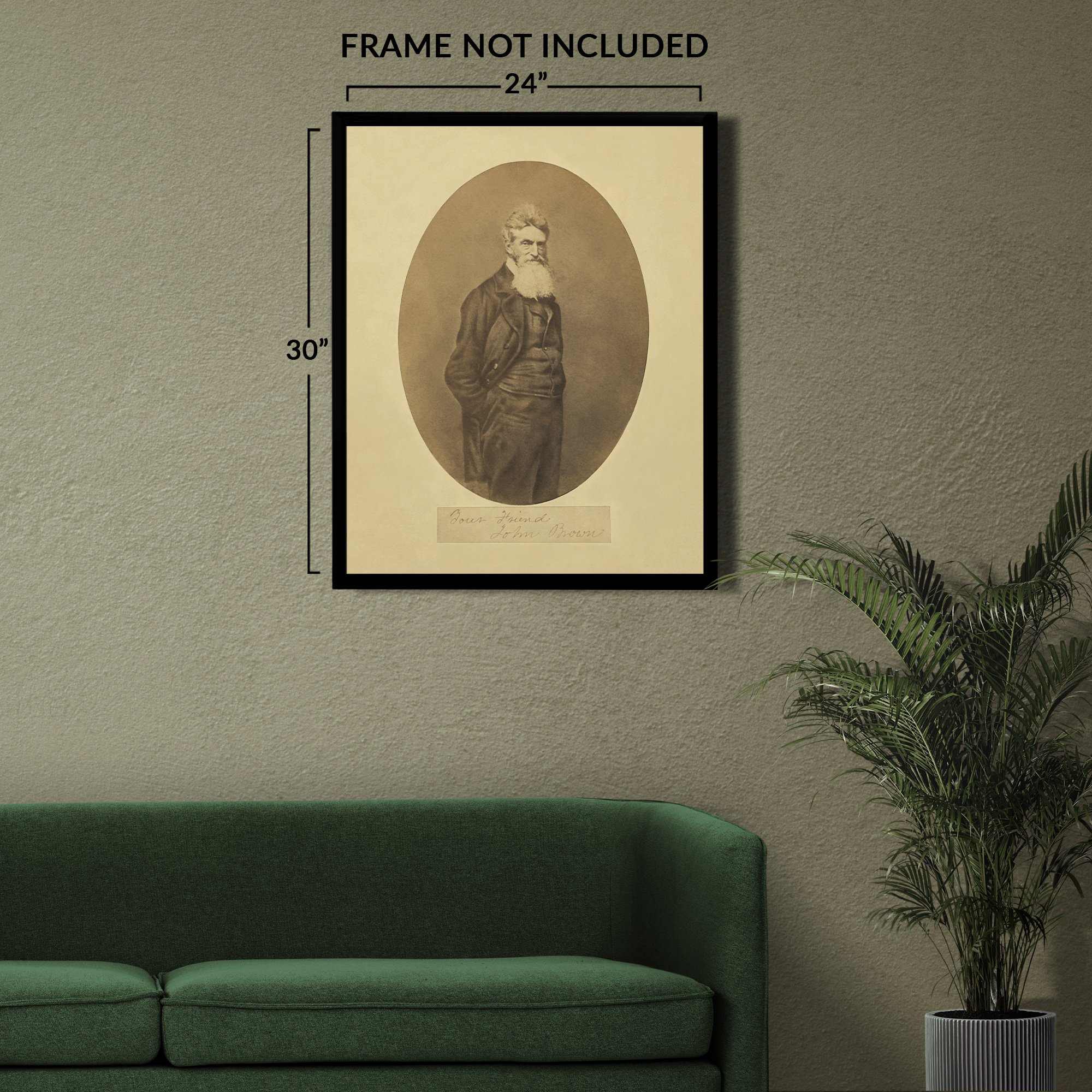 Poster Wall Art 1859 Abolizionista Americano John Brown Ritratto Stampa Fotografica Wall Art - Foto 39 di 40