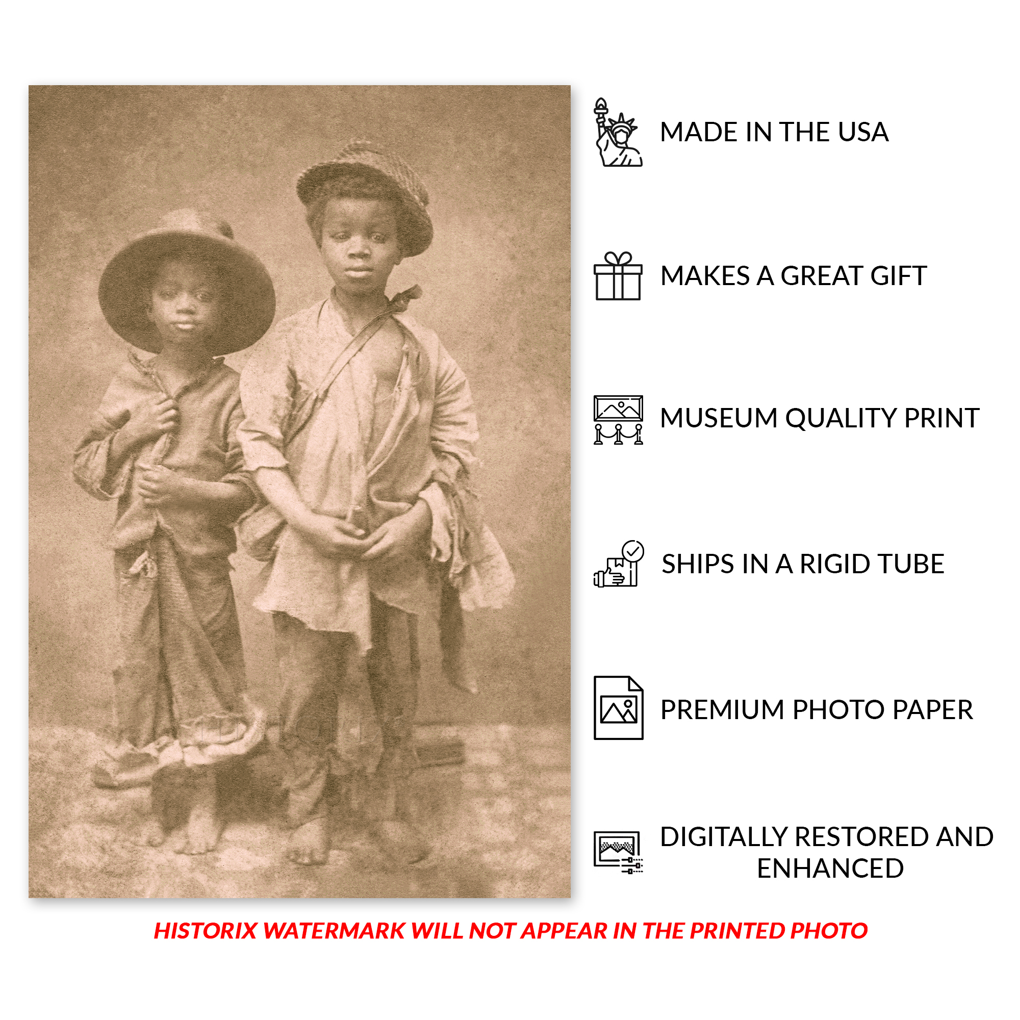 Fotodruck 1860 zwei versklavte afroamerikanische Jungen - Bild 30 von 33