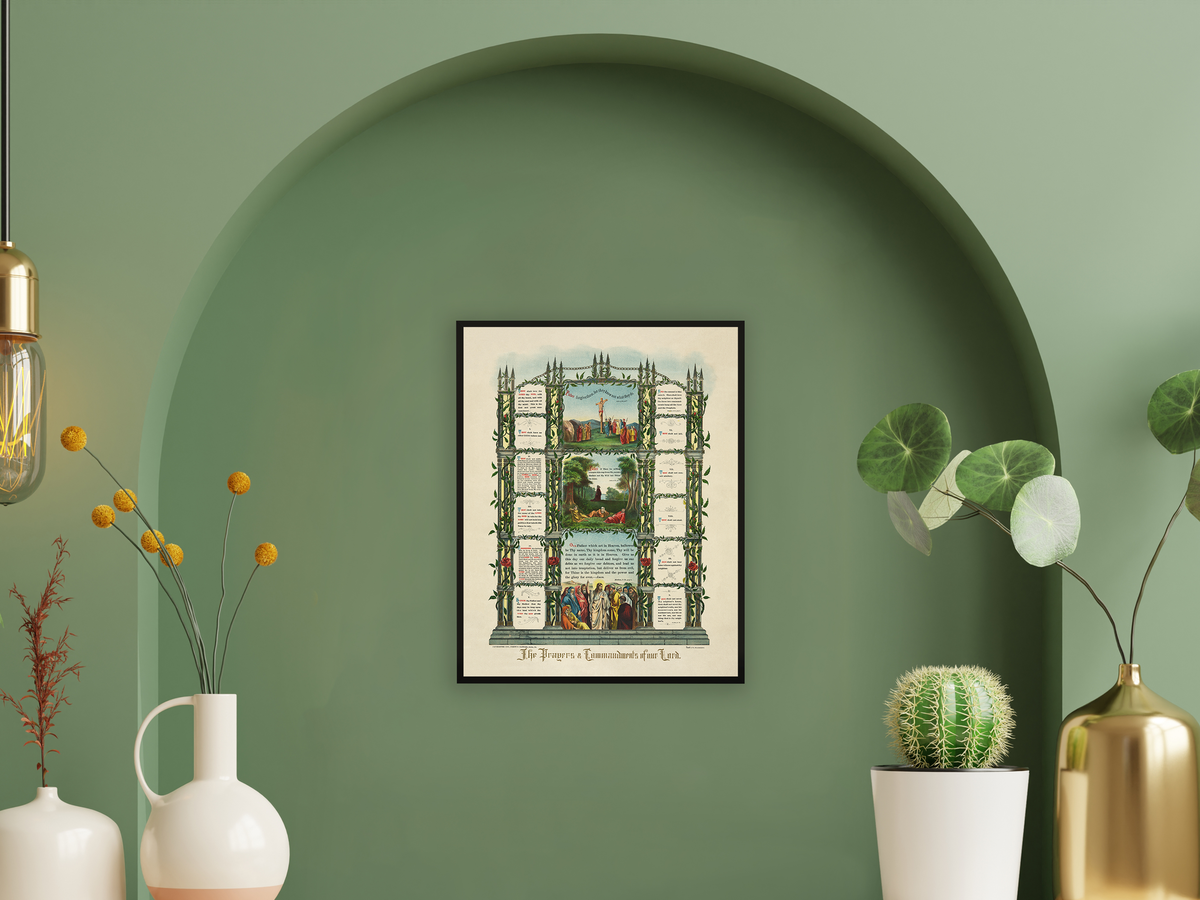1890 The Prayers & The Ten Commandments of Our Lord Poster Print Wall Art - Picture 21 of 40