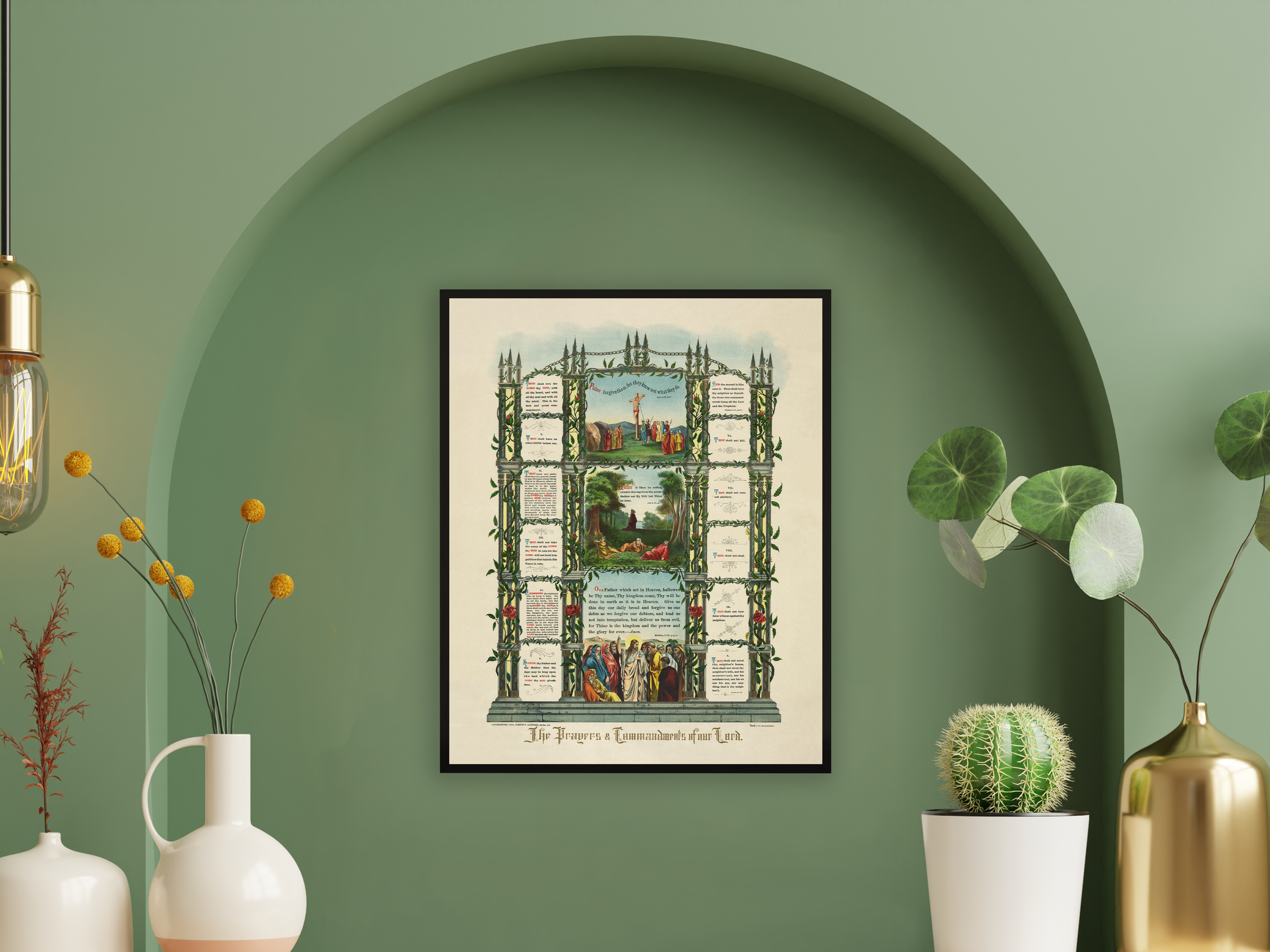 1890 The Prayers & The Ten Commandments of Our Lord Poster Print Wall Art - Picture 27 of 40