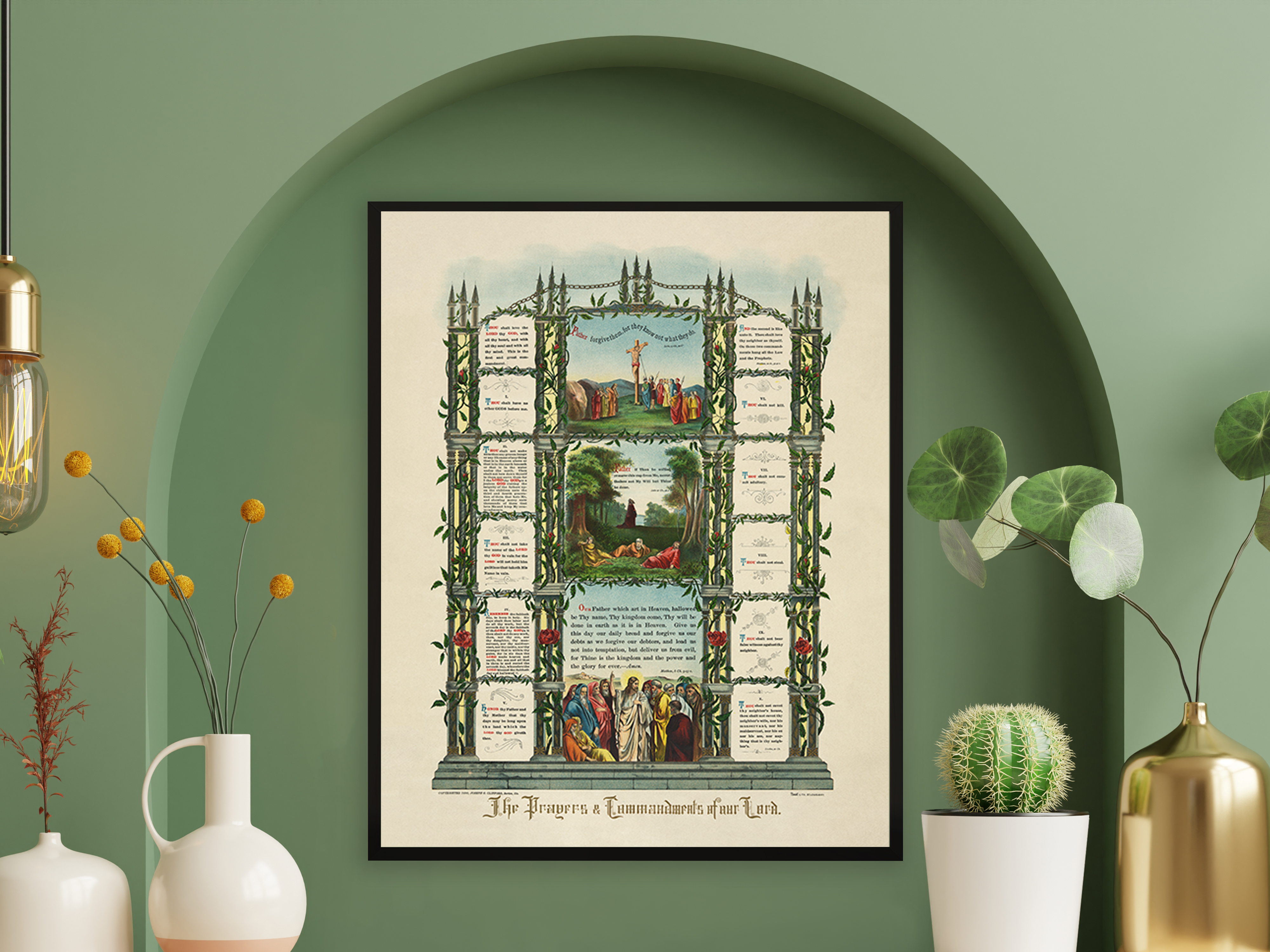 1890 The Prayers & The Ten Commandments of Our Lord Poster Print Wall Art - Picture 39 of 40