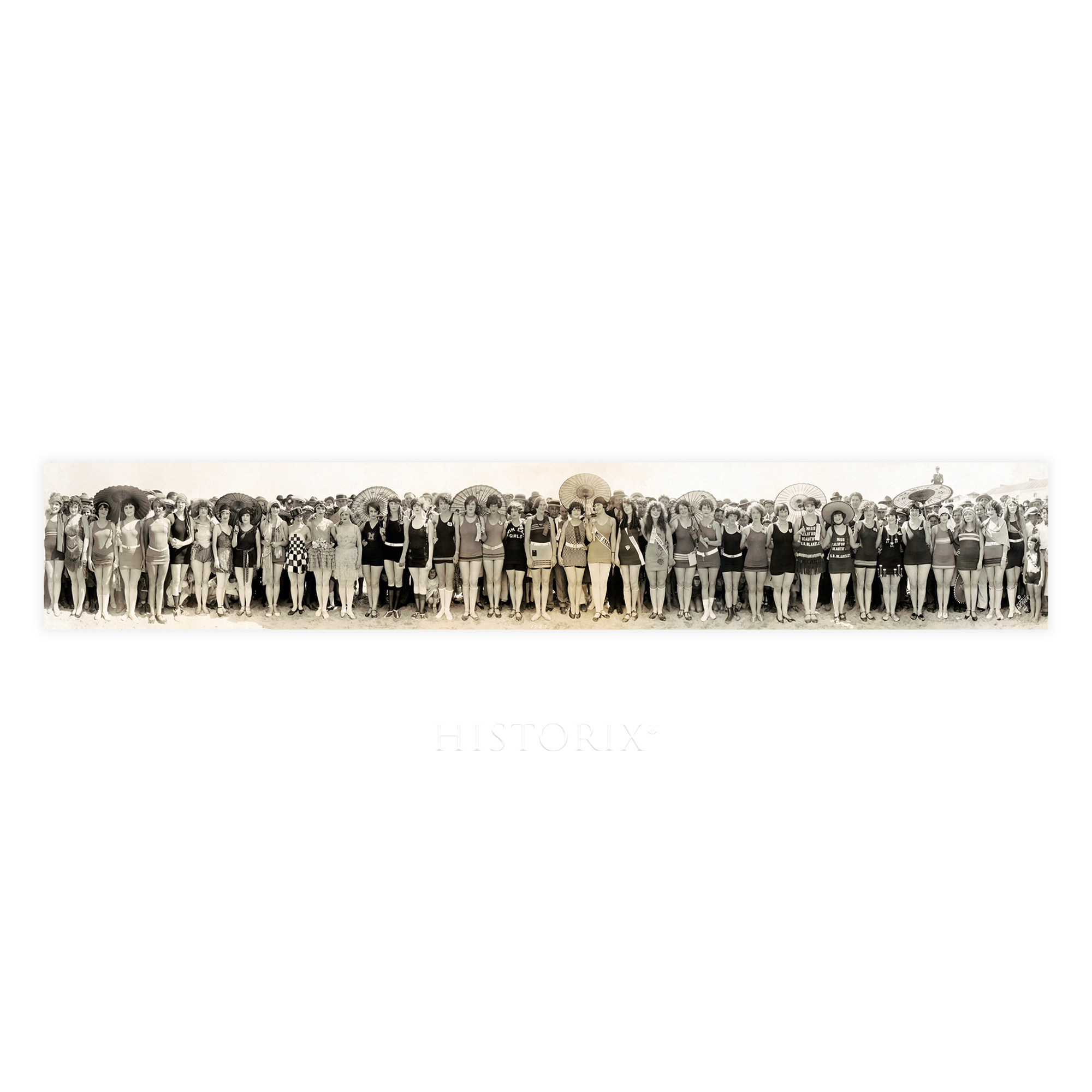 1925 Bathing Beauty Pageant in Huntington Beach California Panoramic Photo Print