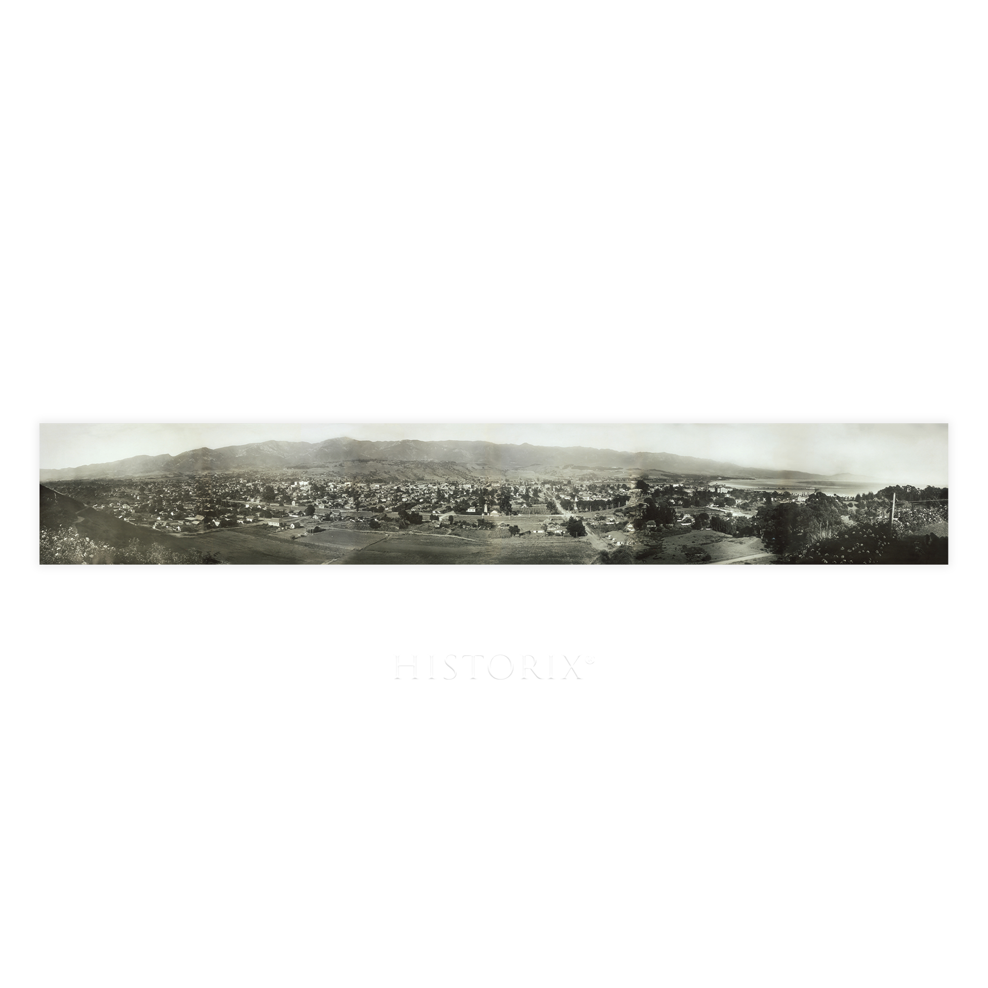 1914 Santa Barbara California Bird’s Eye View Panoramic Photo Print Poster
