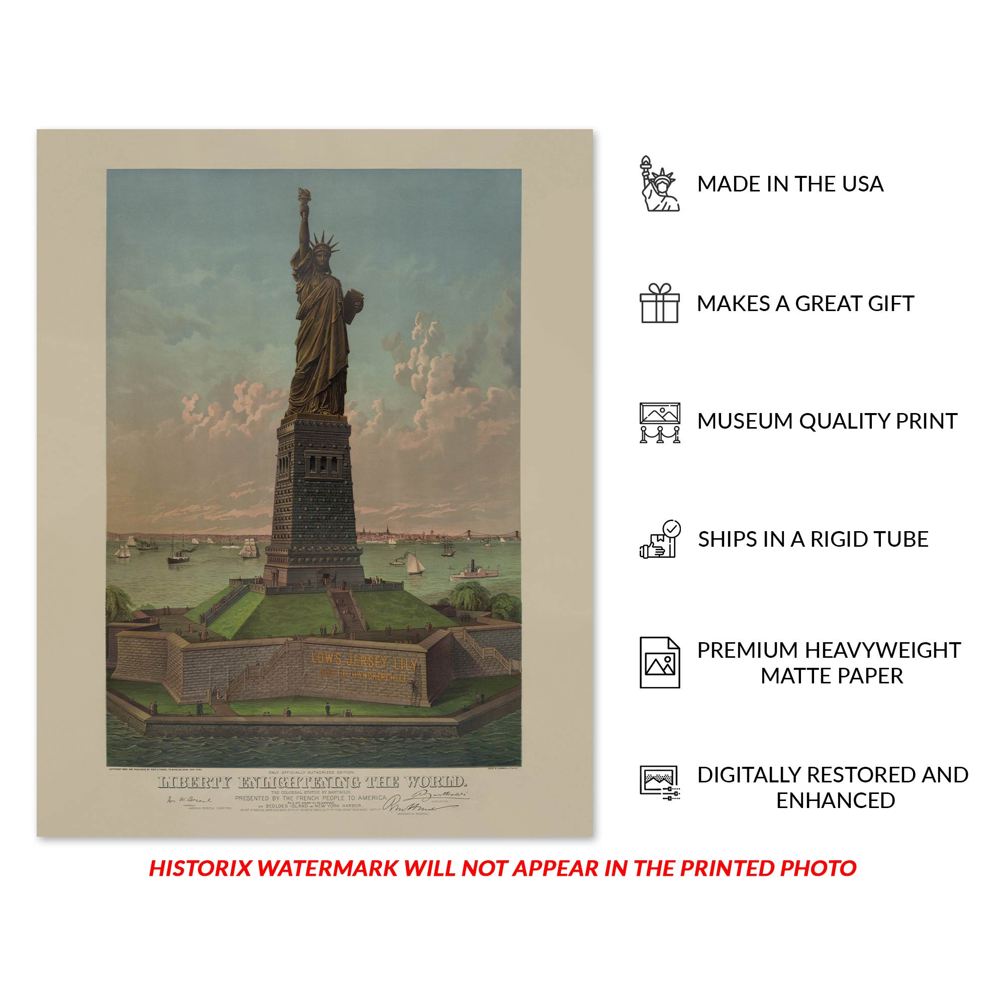 1885 Statue of Liberty Enlightening the World Poster Matte Wall Art Print - Picture 19 of 40