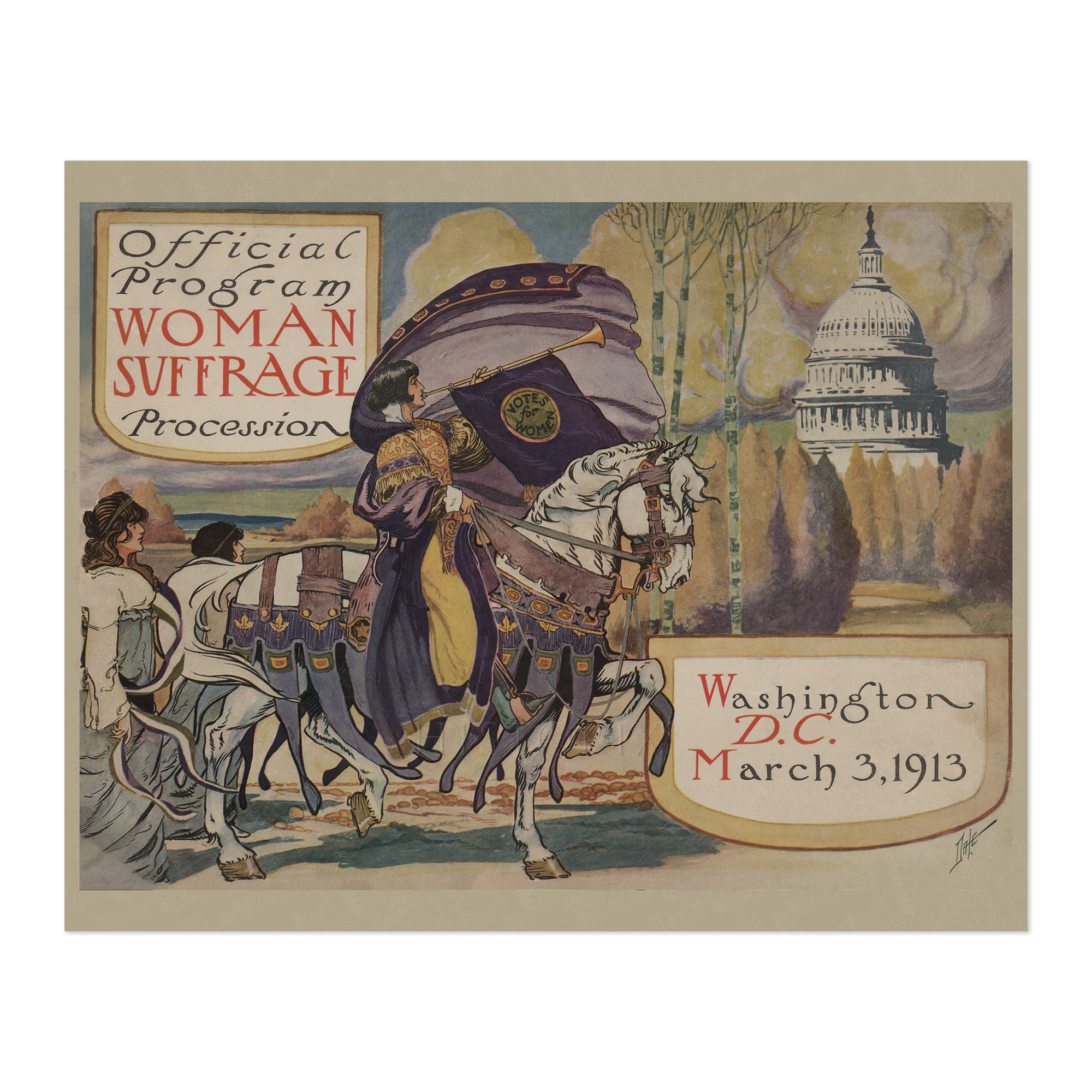 1913 Washington DC Womens Suffrage Procession Votes for Women Poster Historical