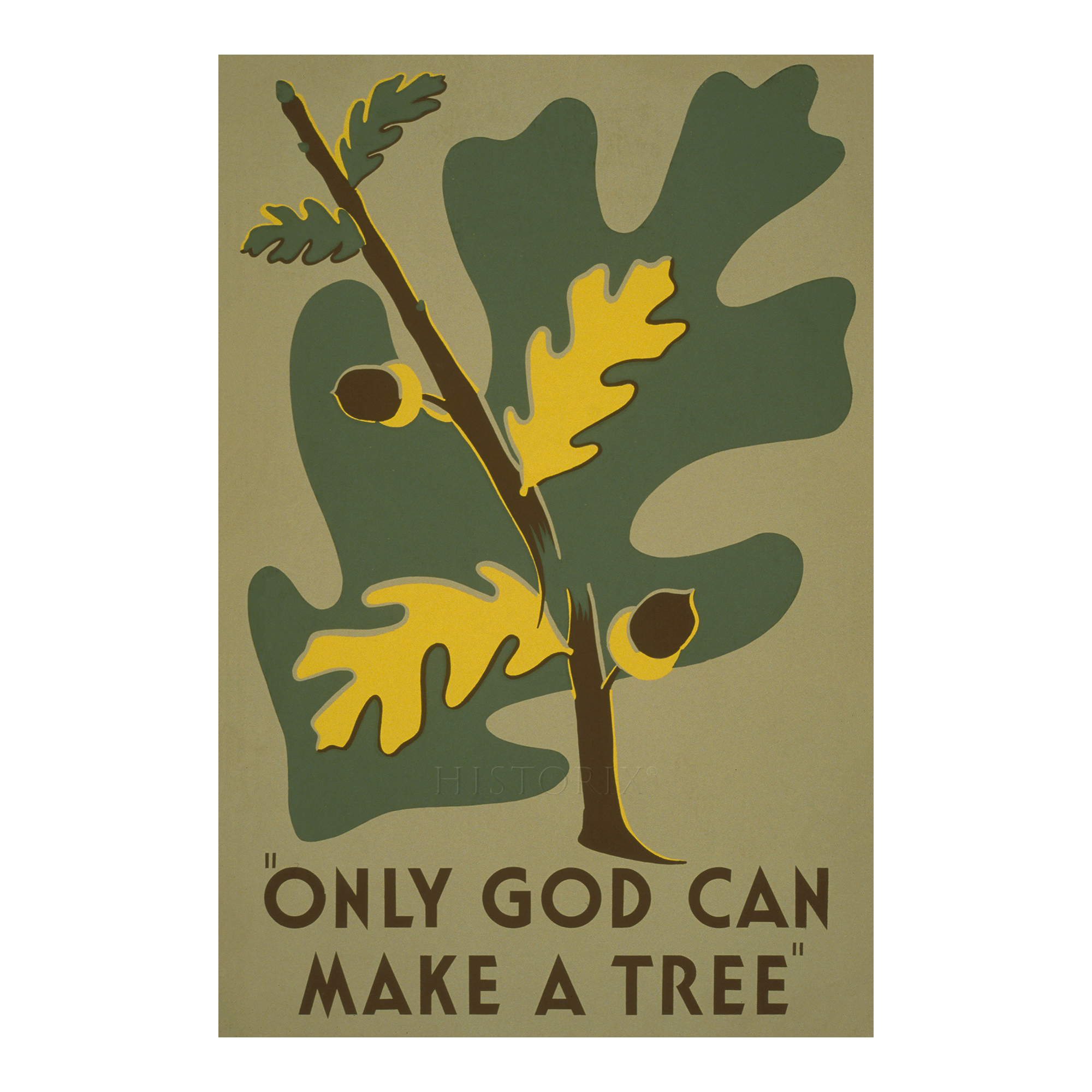 1938 Only God Can Make a Tree Ohio State Parks WPA Poster Conservation