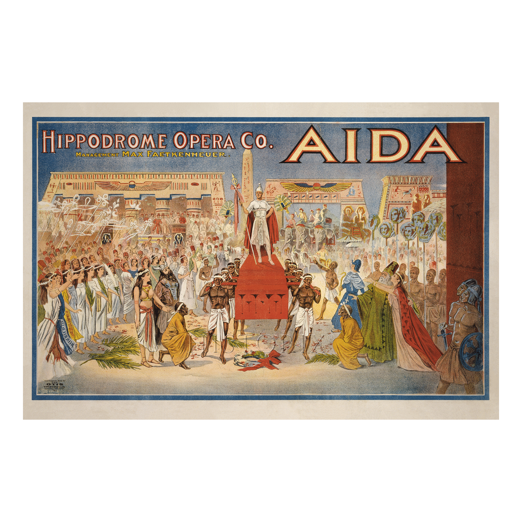 1908 Aida Opera Verdi Egyptian Art Nouveau Theatre Poster Musical
