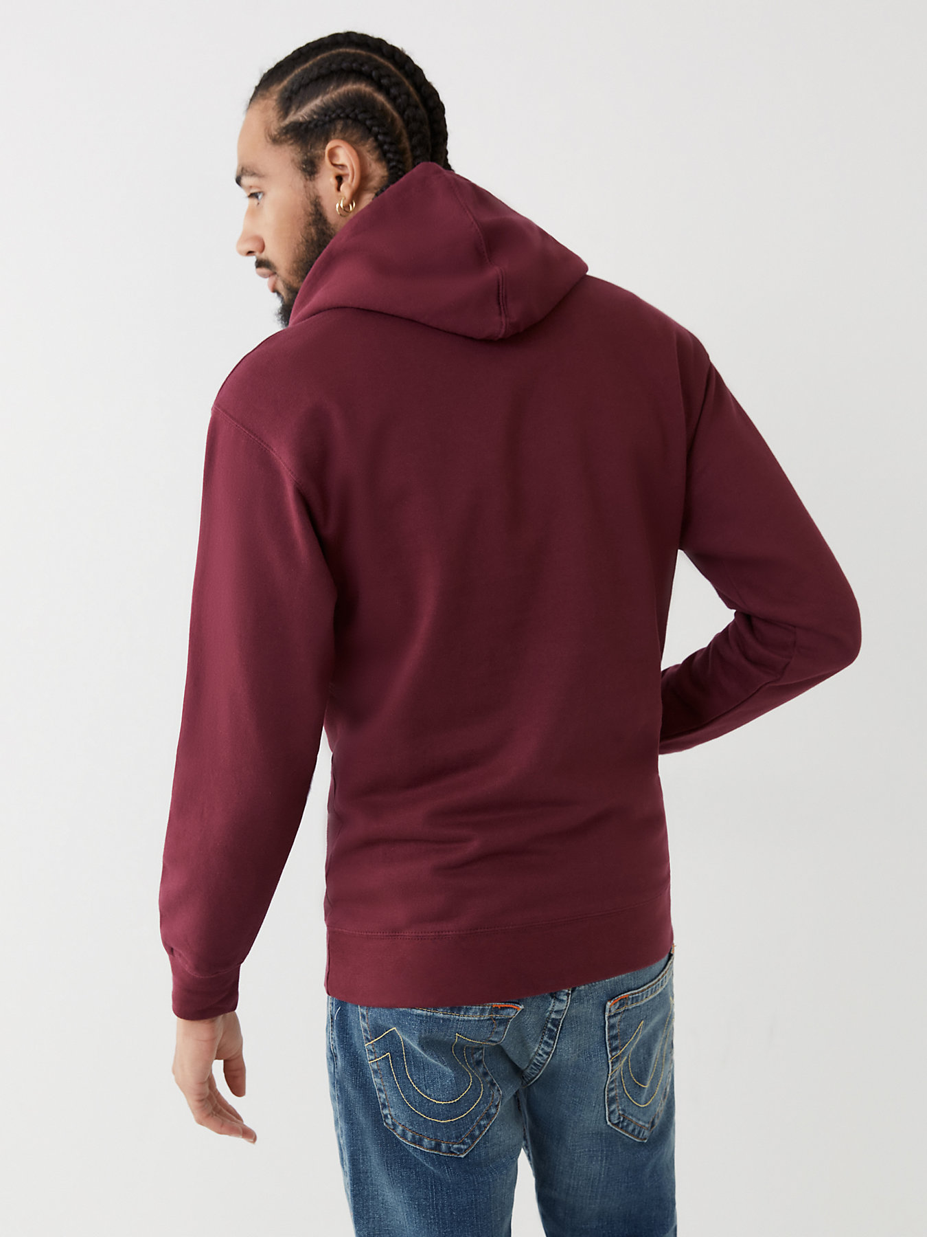 True Religion Men's Embroidered TR Box Logo Pullover Hoodie Sweatshirt - Picture 8 of 8