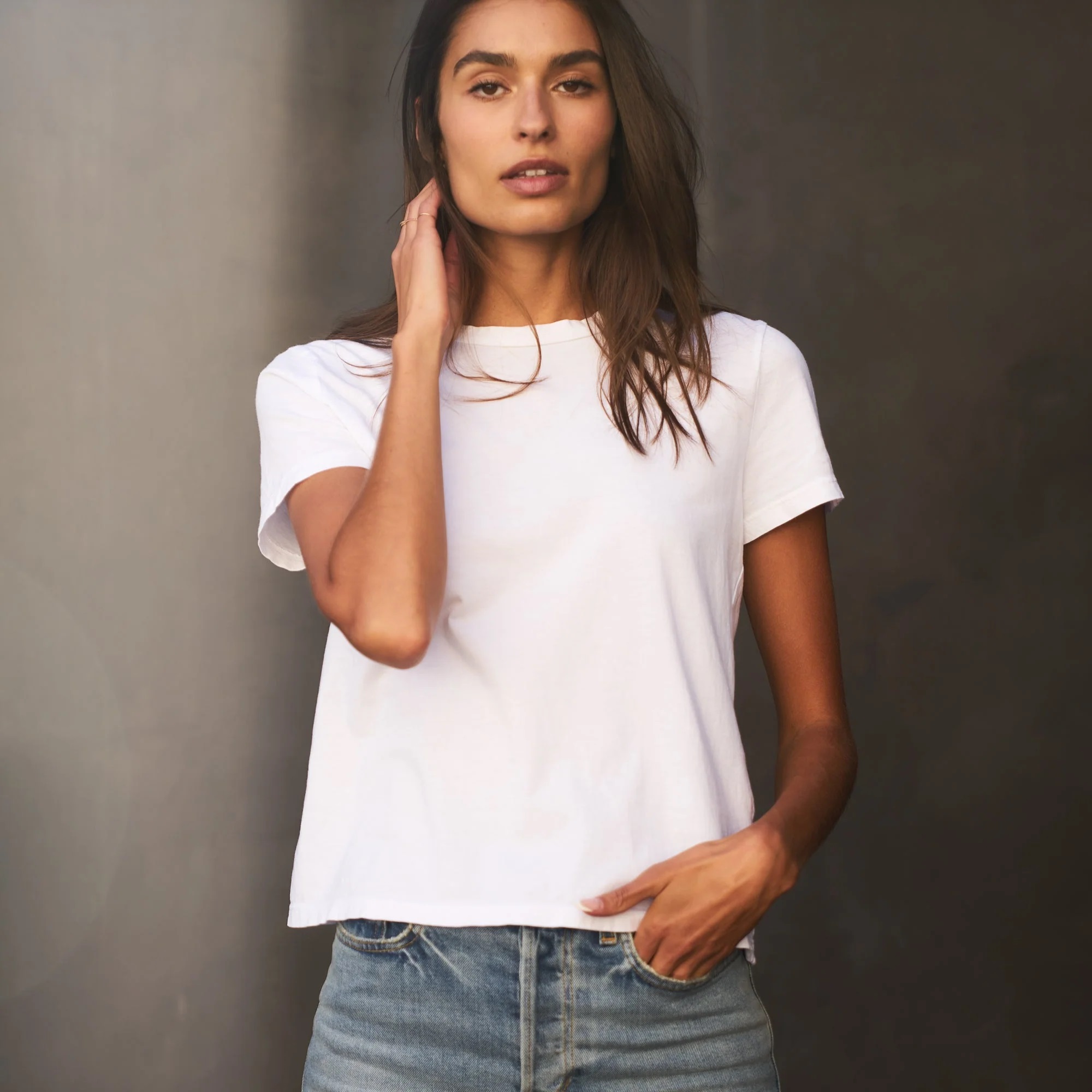 Rowan Damen T-Shirt Tyler Supima Baumwolle Kurzarm Oberteil Tee Made in USA - Bild 3 von 33