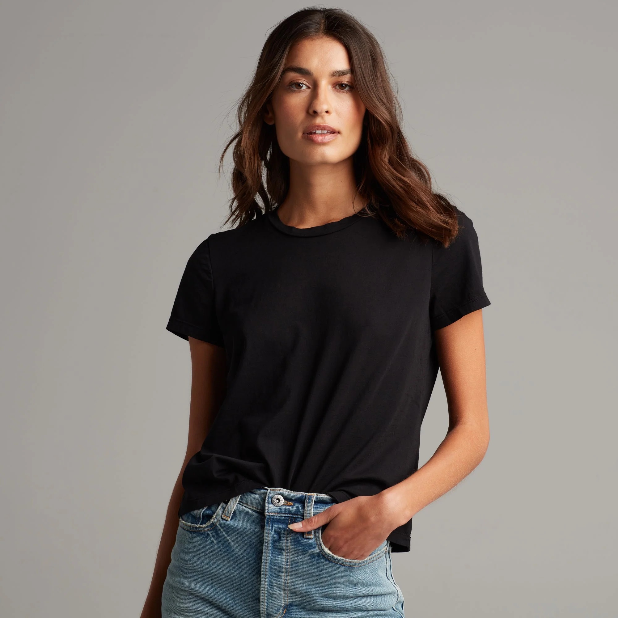 Rowan Damen T-Shirt Tyler Supima Baumwolle Kurzarm Oberteil Tee Made in USA - Bild 8 von 33