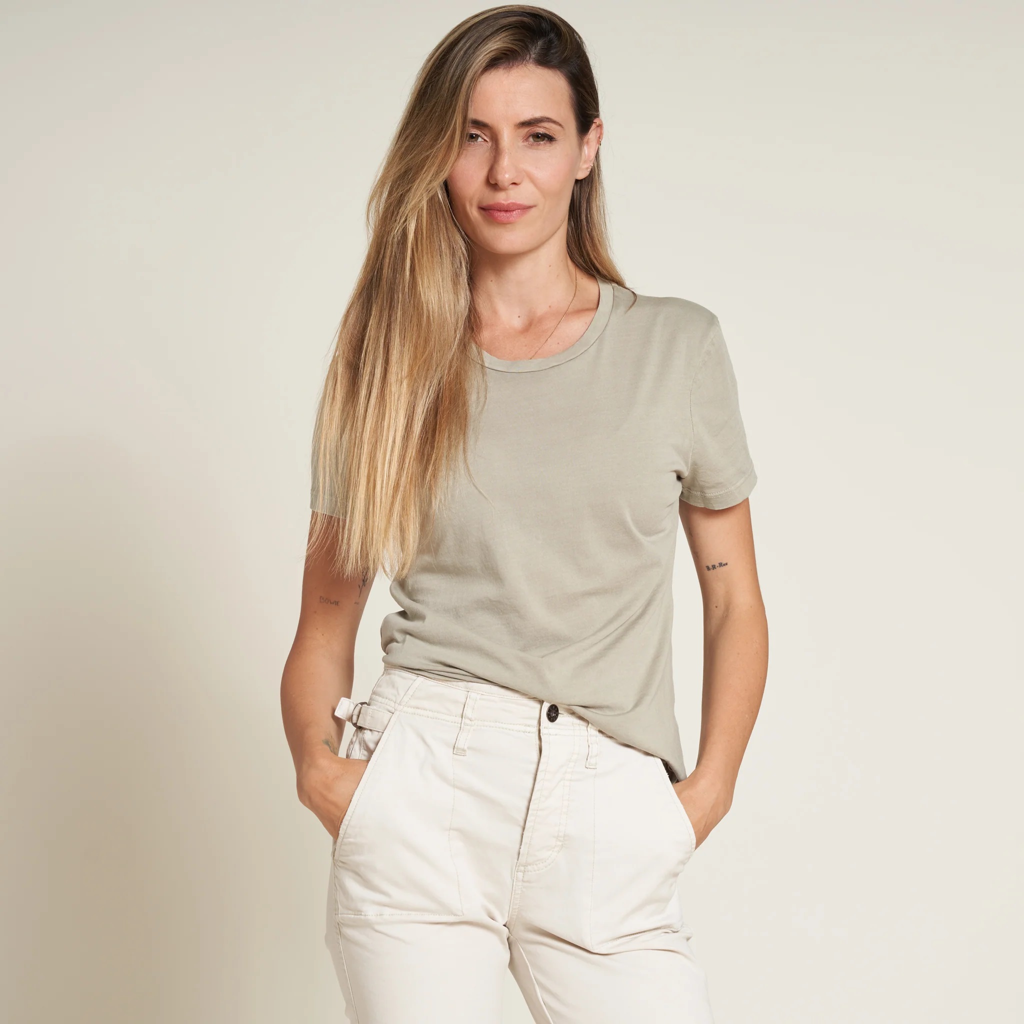 Rowan Damen T-Shirt Tyler Supima Baumwolle Kurzarm Oberteil Tee Made in USA - Bild 10 von 33