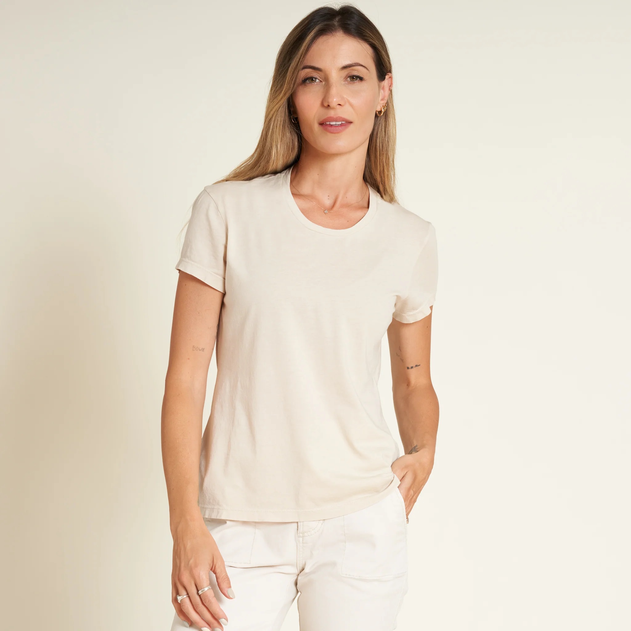 Rowan Damen T-Shirt Tyler Supima Baumwolle Kurzarm Oberteil Tee Made in USA - Bild 14 von 33