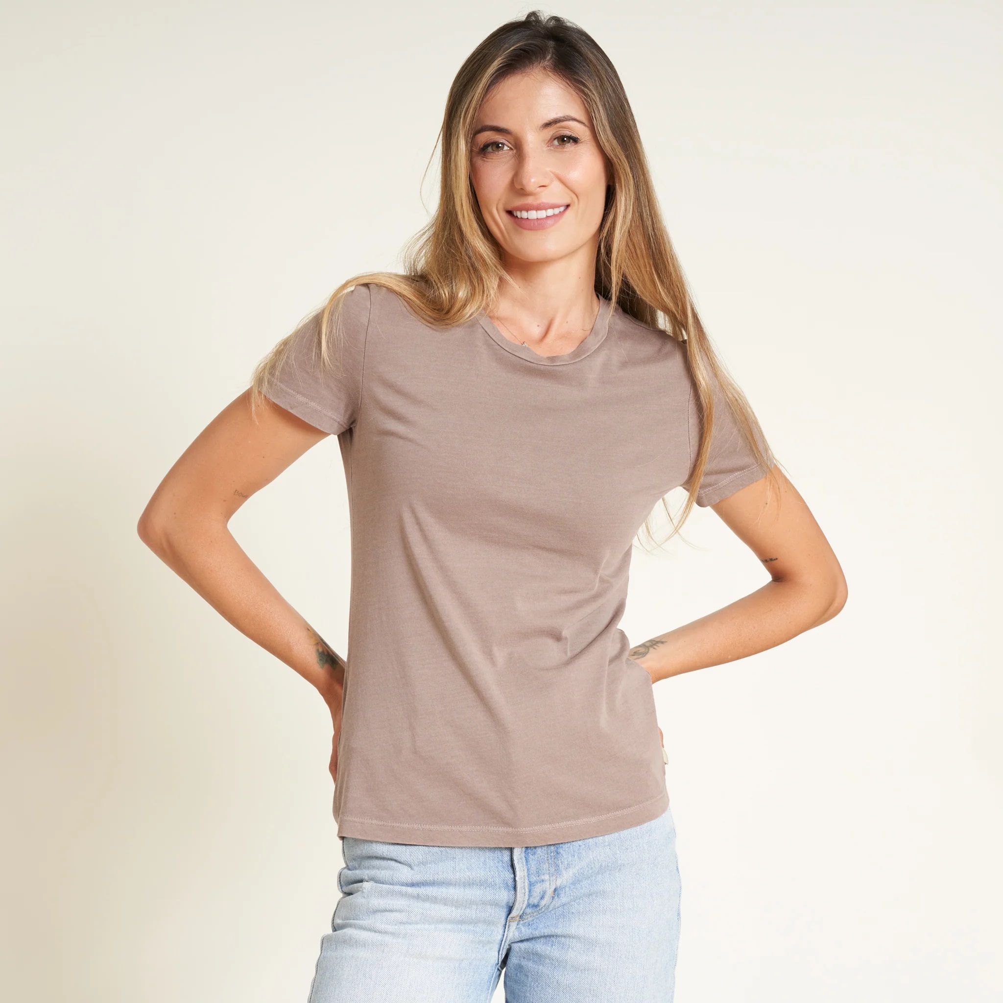 Rowan Damen T-Shirt Tyler Supima Baumwolle Kurzarm Oberteil Tee Made in USA - Bild 16 von 33
