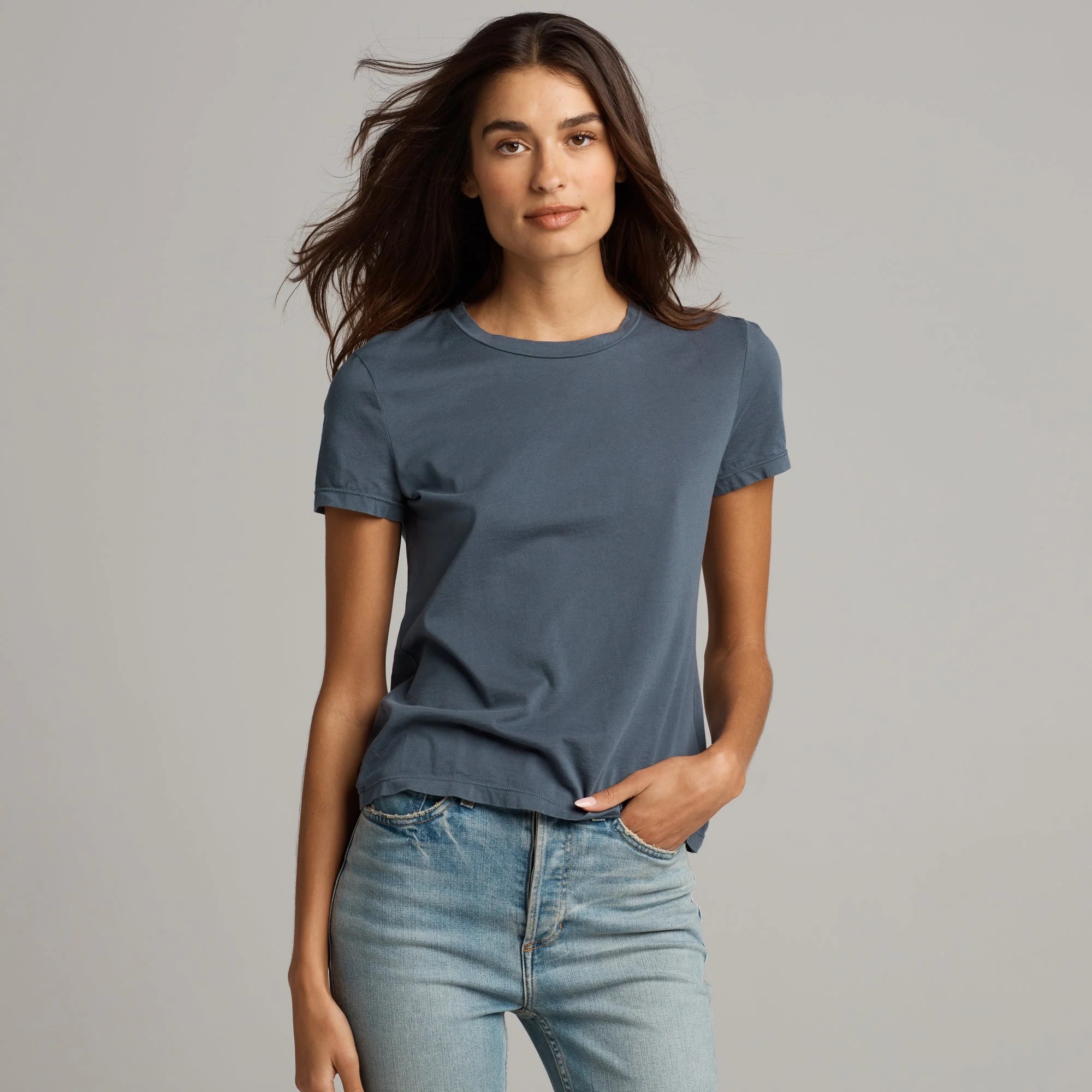 Rowan Damen T-Shirt Tyler Supima Baumwolle Kurzarm Oberteil Tee Made in USA - Bild 20 von 33