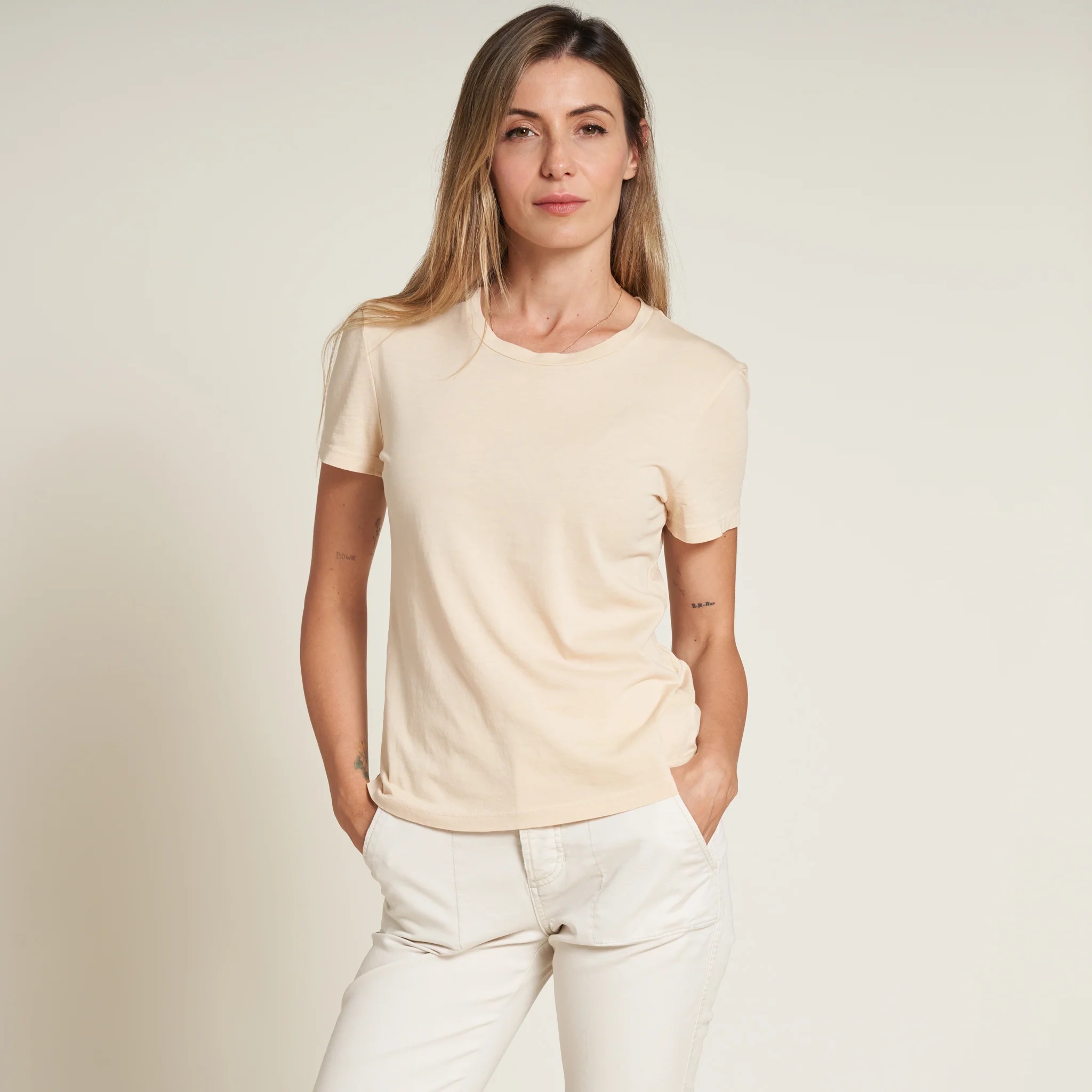 Rowan Damen T-Shirt Tyler Supima Baumwolle Kurzarm Oberteil Tee Made in USA - Bild 24 von 33