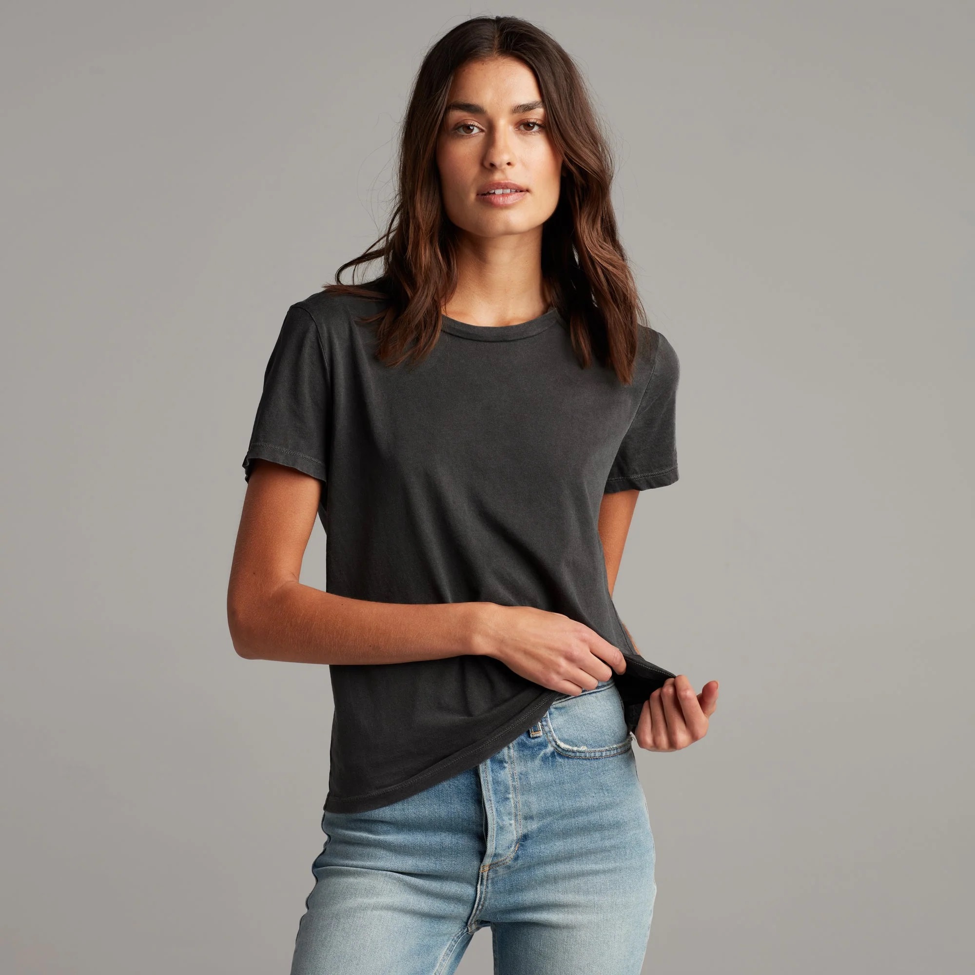 Rowan Damen T-Shirt Tyler Supima Baumwolle Kurzarm Oberteil Tee Made in USA - Bild 26 von 33