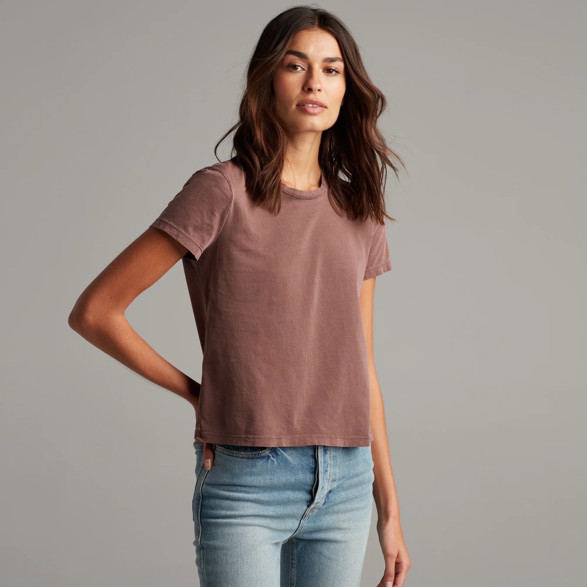 Rowan Damen T-Shirt Tyler Supima Baumwolle Kurzarm Oberteil Tee Made in USA - Bild 31 von 33