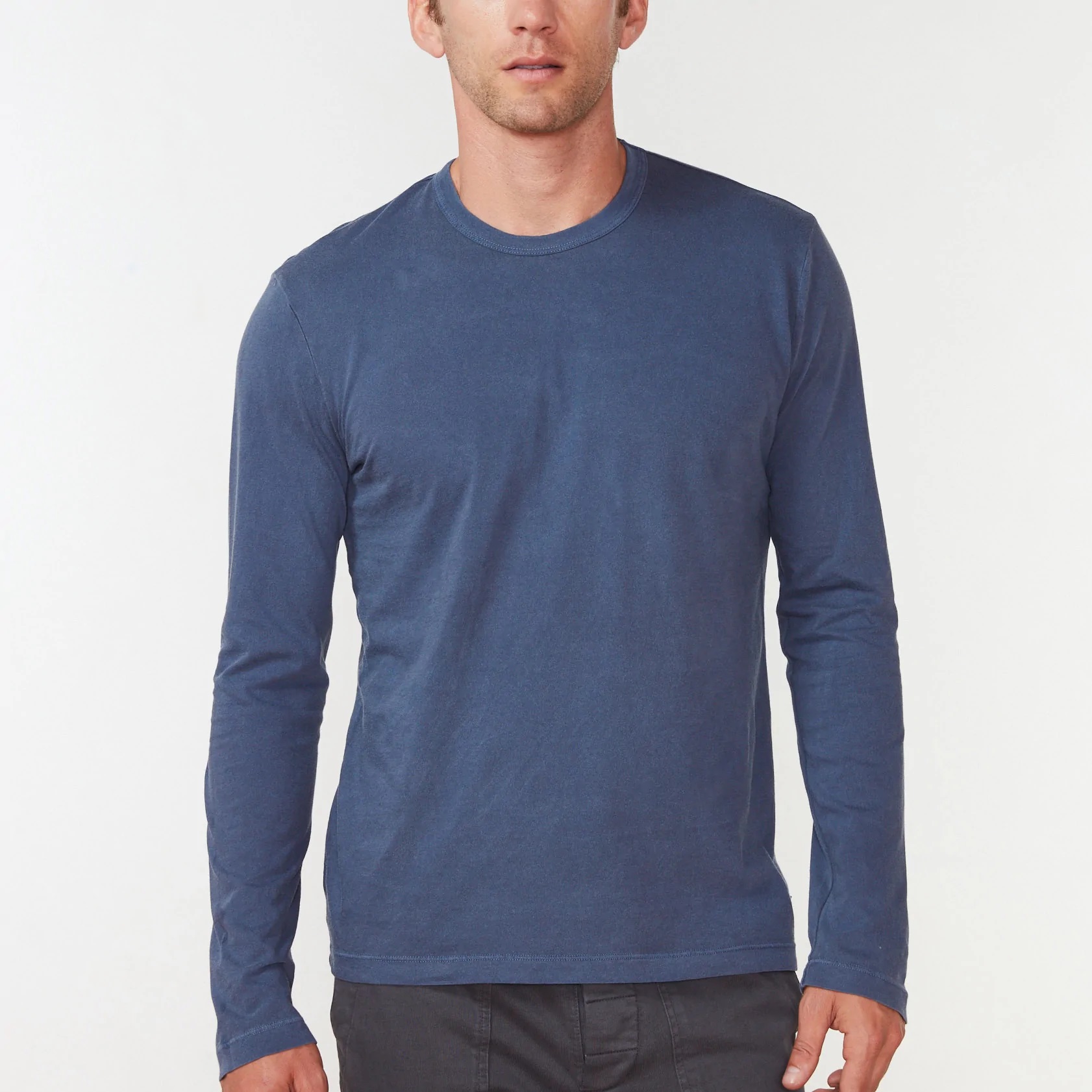Camiseta para hombre James Perse de algodón tejido MLJ3351 manga larga cuello redondo - Imagen 2 de 19