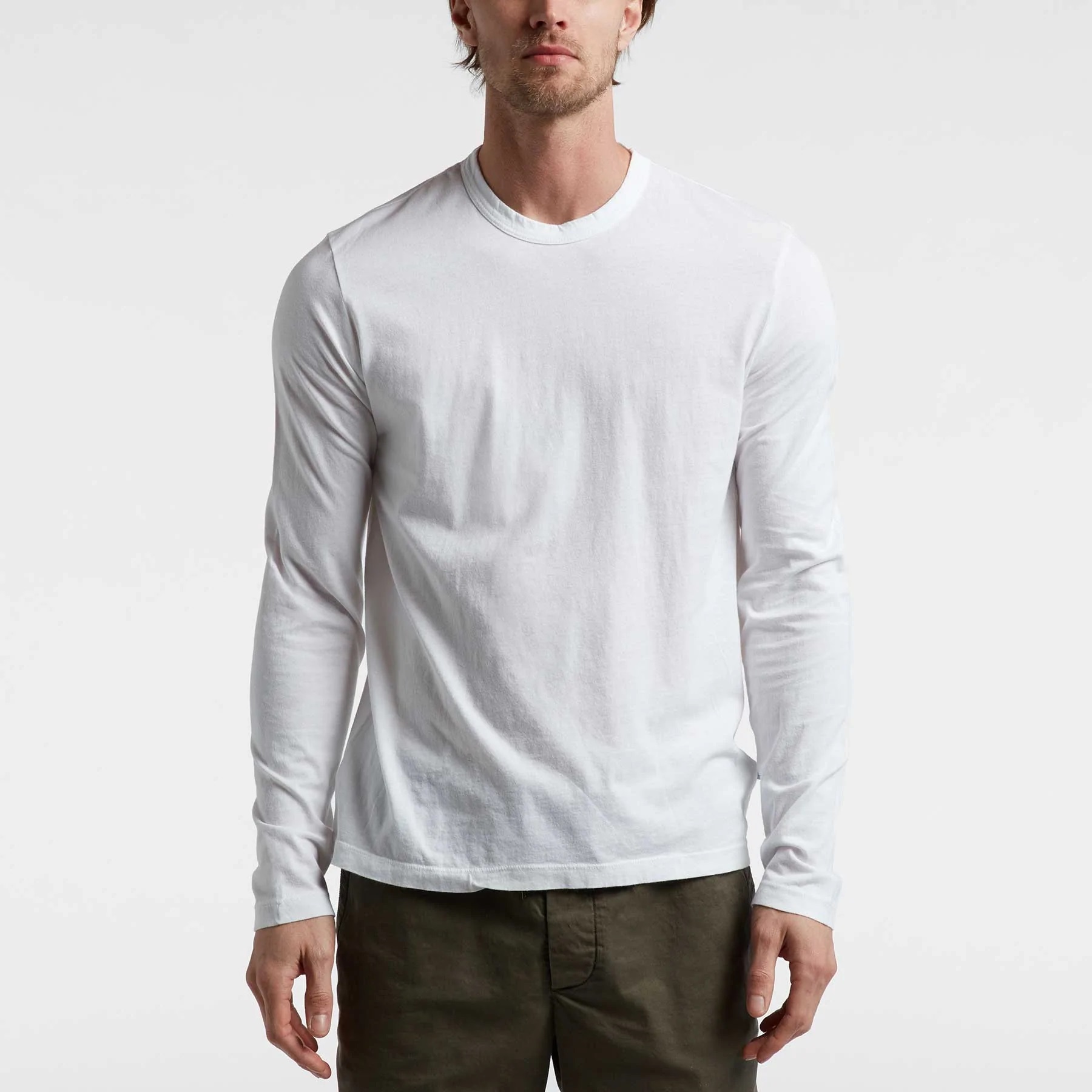 Camiseta para hombre James Perse de algodón tejido MLJ3351 manga larga cuello redondo - Imagen 8 de 19