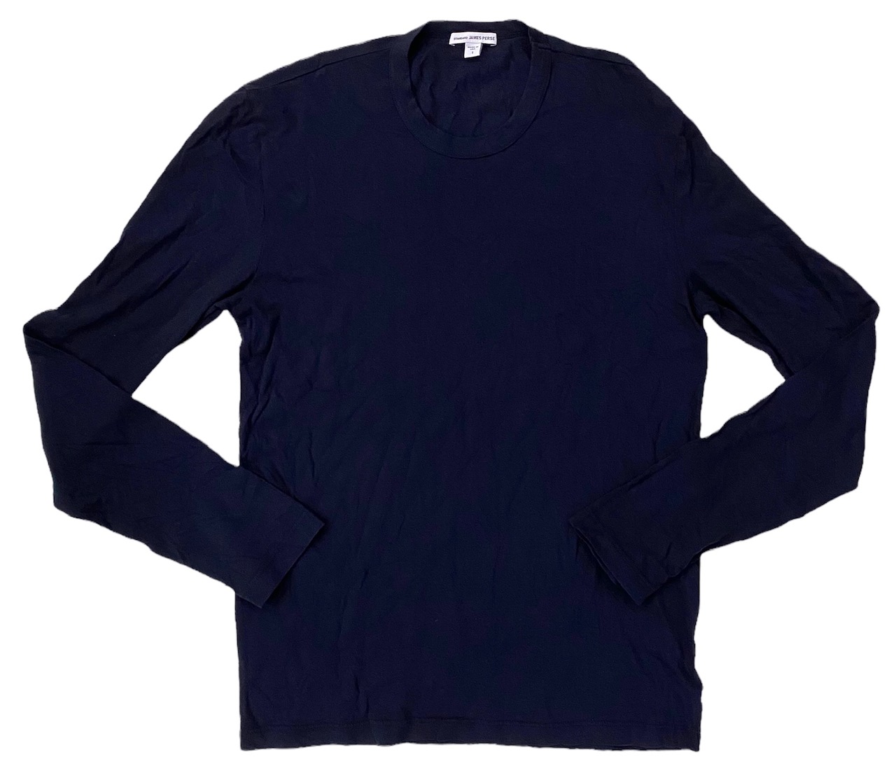 Camiseta para hombre James Perse de algodón tejido MLJ3351 manga larga cuello redondo - Imagen 10 de 19
