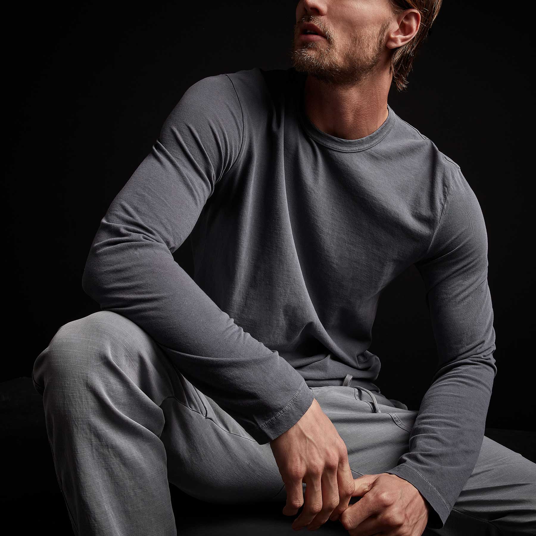 Camiseta para hombre James Perse de algodón tejido MLJ3351 manga larga cuello redondo - Imagen 13 de 19