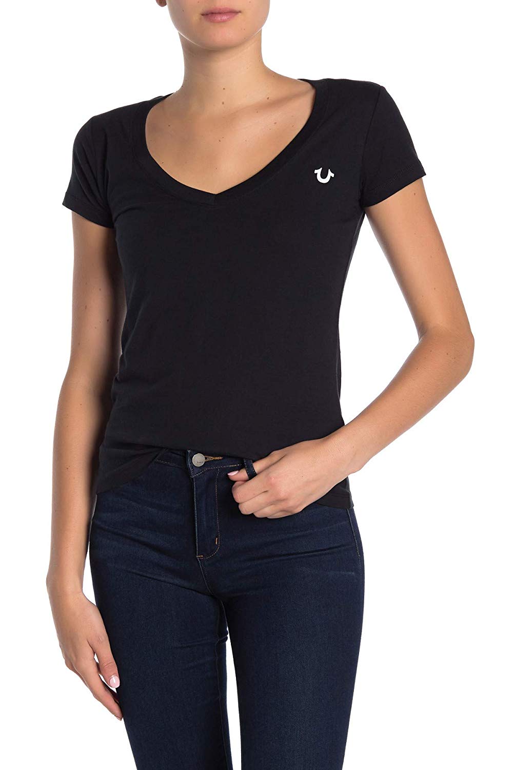 T-shirt femme à col en V True Religion Big Horseshoe - Photo 2/11