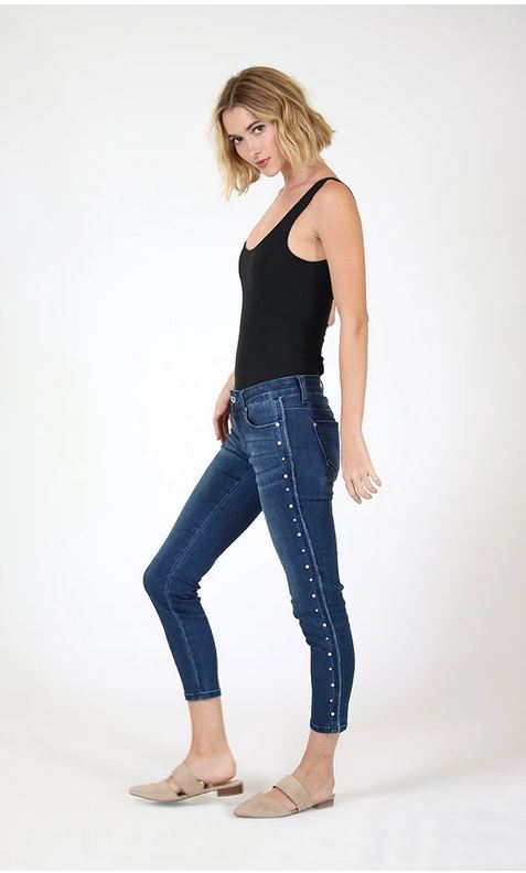 Grace in LA Jeans Women's Pearl Side Seam Skinny Fit Stretch Jeans - Picture 15 of 35