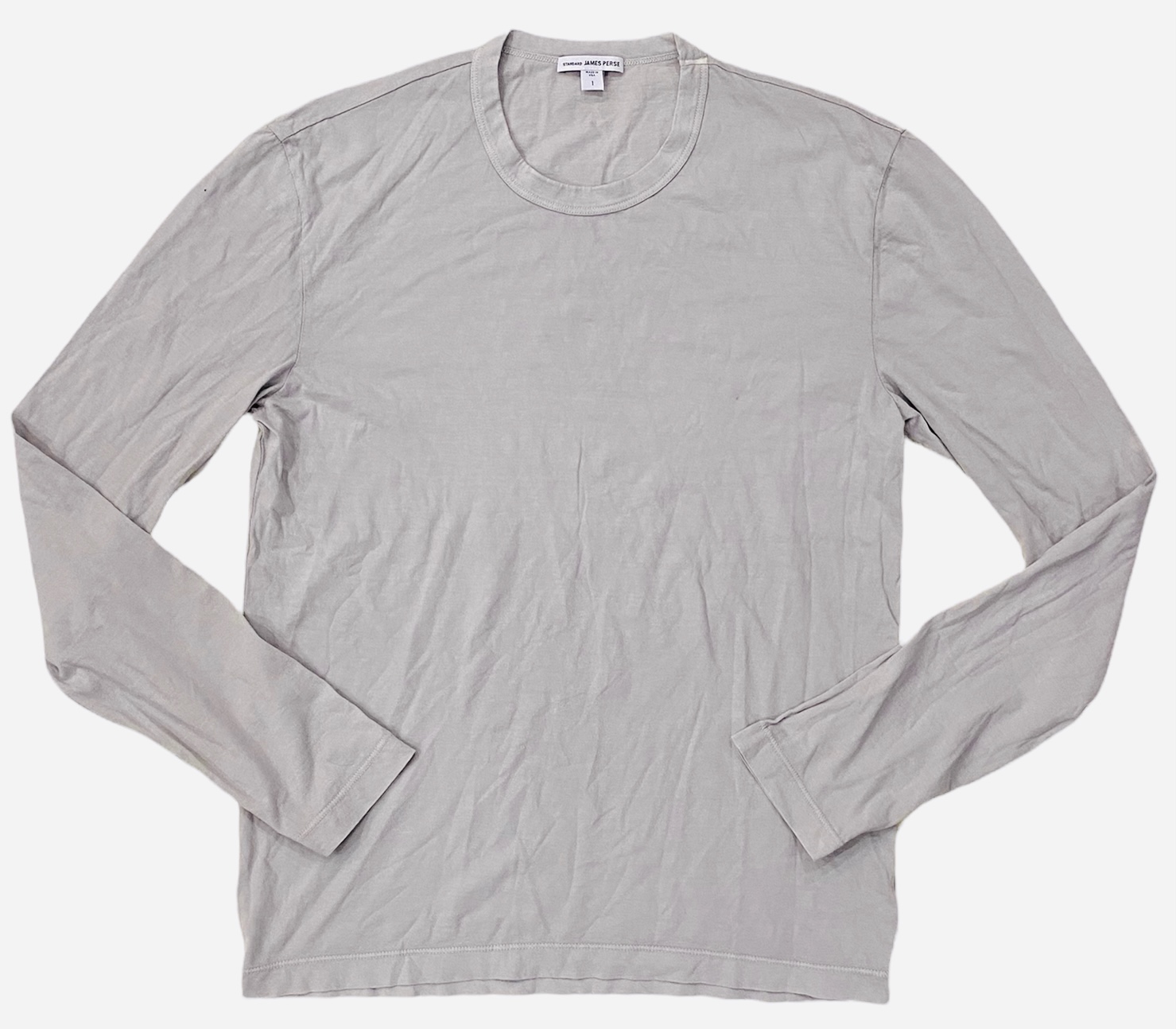 Camiseta para hombre James Perse de algodón tejido MLJ3351 manga larga cuello redondo - Imagen 5 de 19