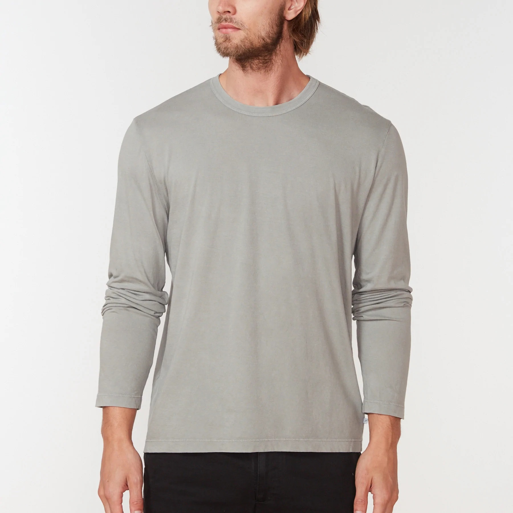 Camiseta para hombre James Perse de algodón tejido MLJ3351 manga larga cuello redondo - Imagen 4 de 19