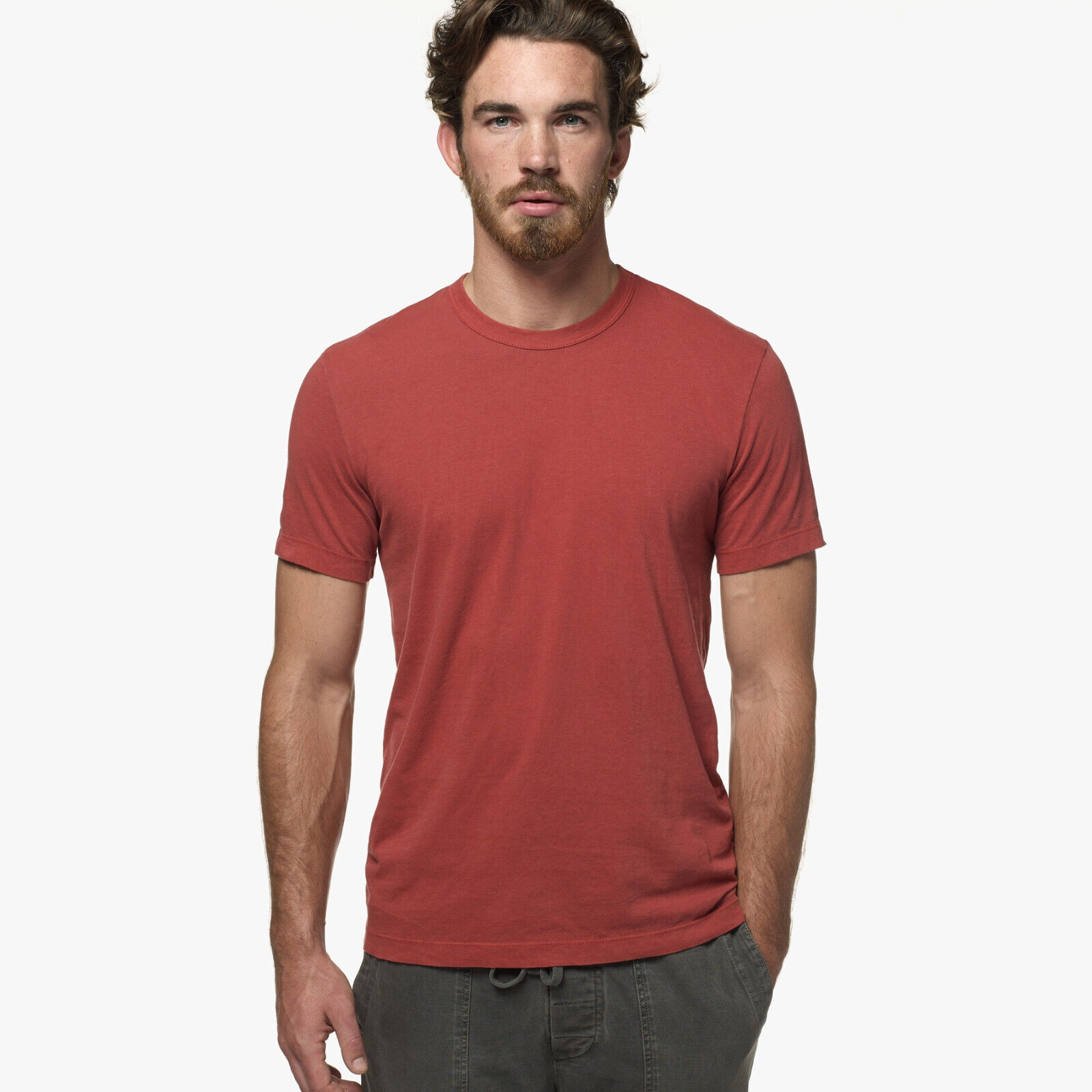 Camiseta para hombre James Perse de algodón tejido MLJ3311 manga corta cuello redondo - Imagen 27 de 58