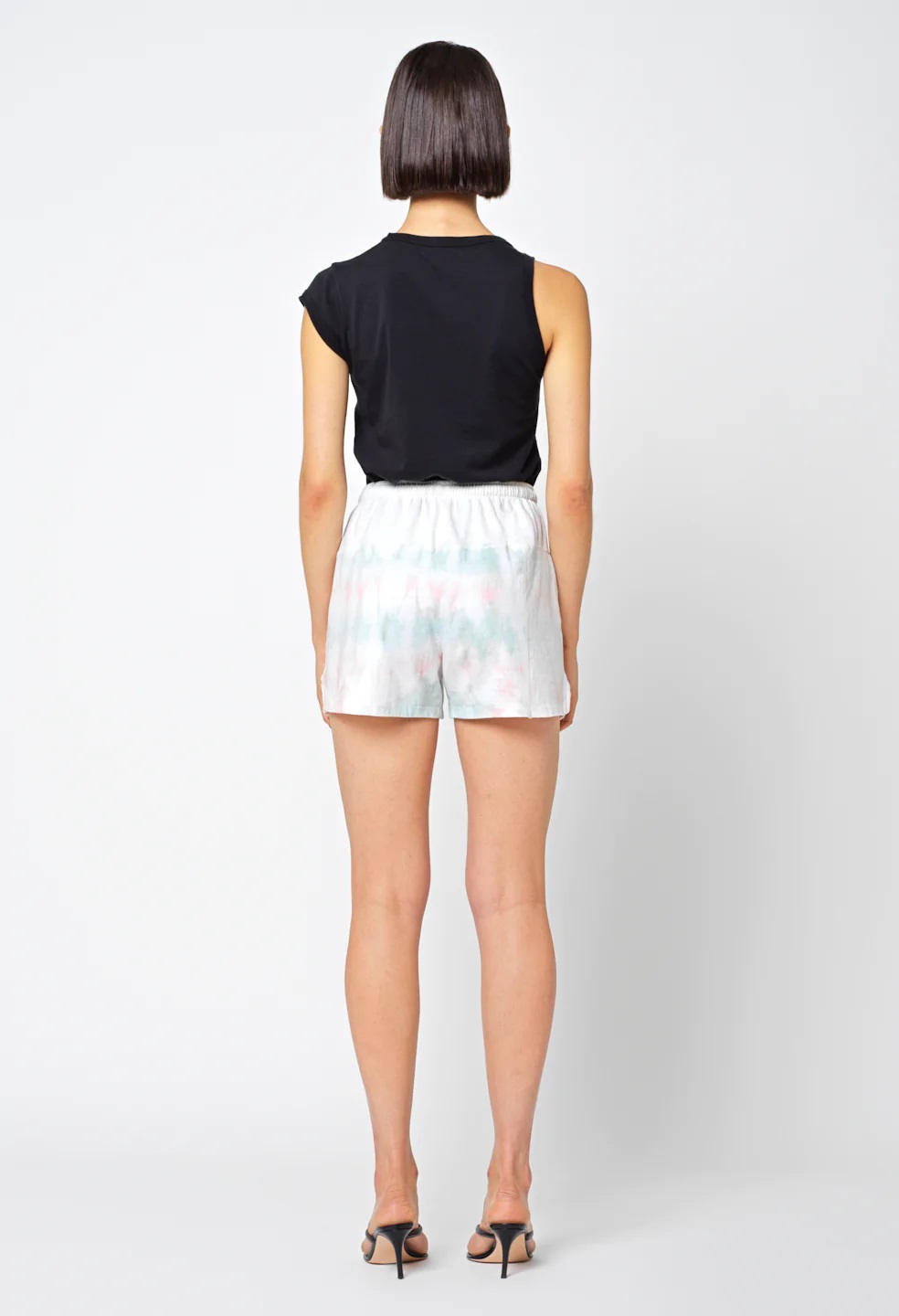 John Elliott Women's Reconstructed Handmade Cut-and-Sewn Tie Dye Sweat Shorts - Picture 12 of 13