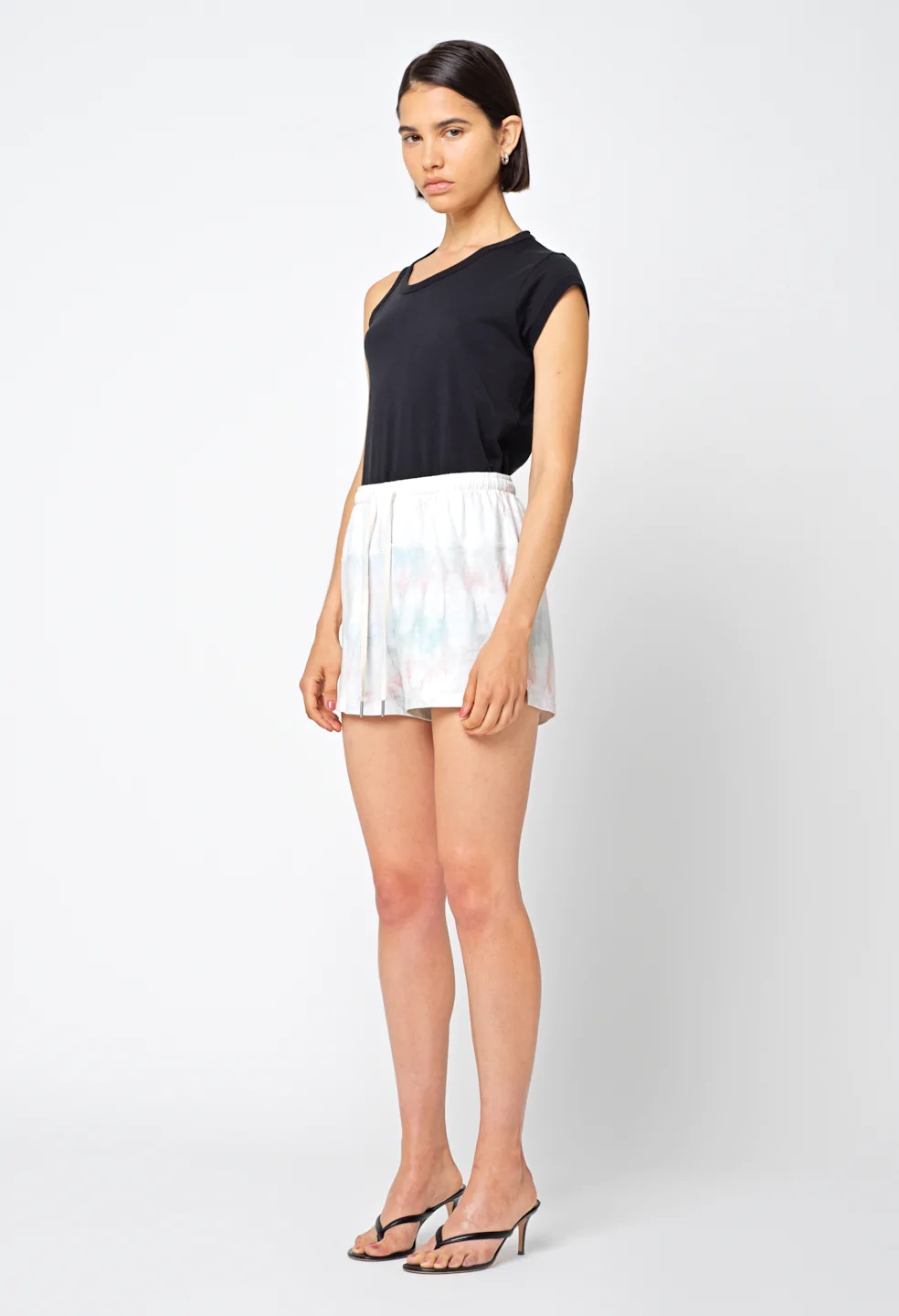 John Elliott Women's Reconstructed Handmade Cut-and-Sewn Tie Dye Sweat Shorts - Picture 11 of 13