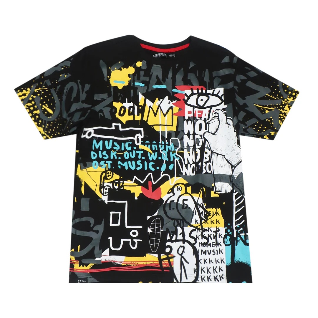 Camiseta de manga corta con estampado de graffiti Contender CTDR Streetwear para hombre - Imagen 2 de 5