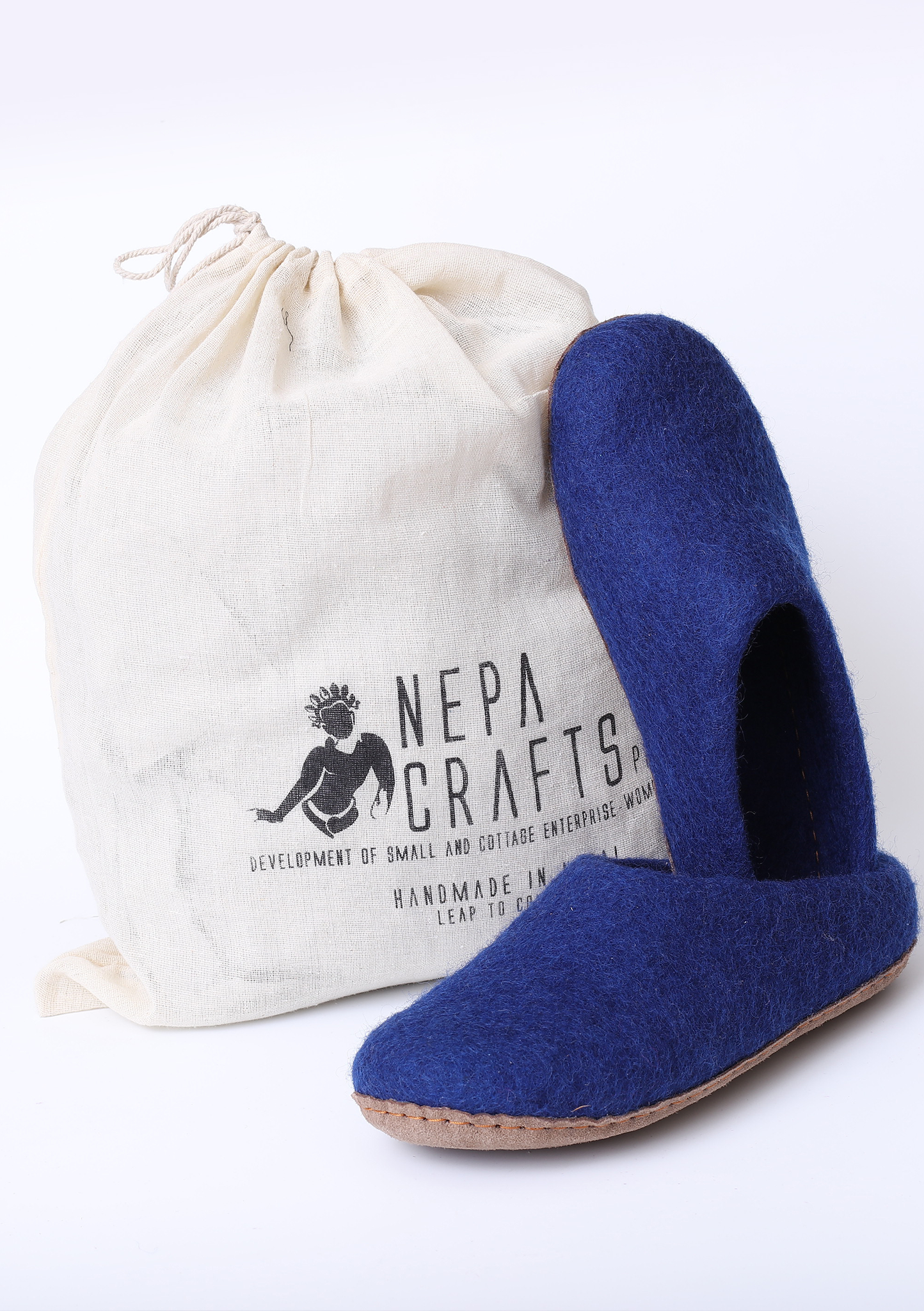 Hand Crafted Premium Felt Slippers for Comfort and Style- Dark Blue - Picture 10 of 10