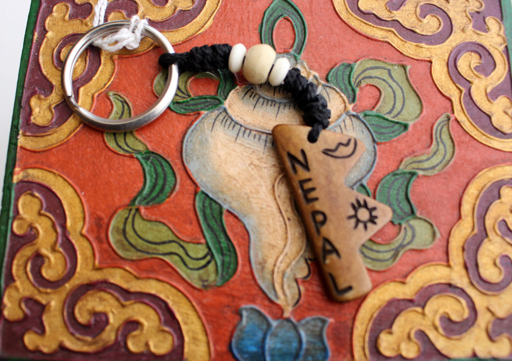 Nepal Carved Bone Keychain Handmade in Nepal - Picture 7 of 8
