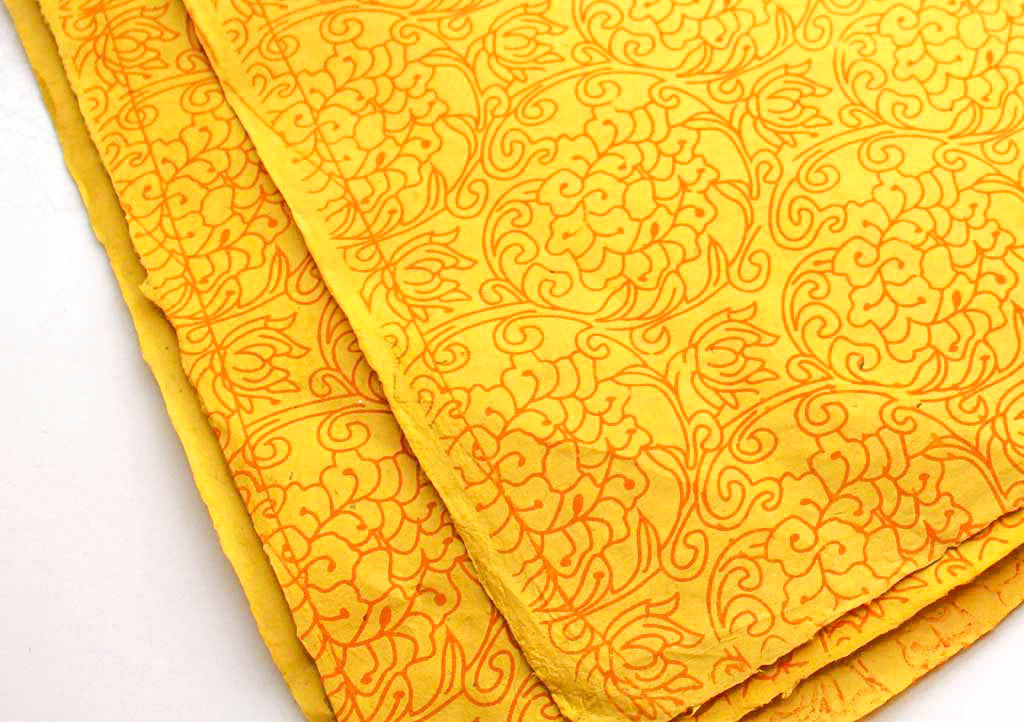 Beautiful Flower Printed Yellow Gift Wrapping Sheets eBay