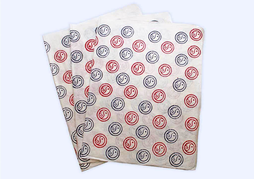 Ying Yang bedruckte Lokta Papier Geschenkpapier Blätter - Bild 5 von 9