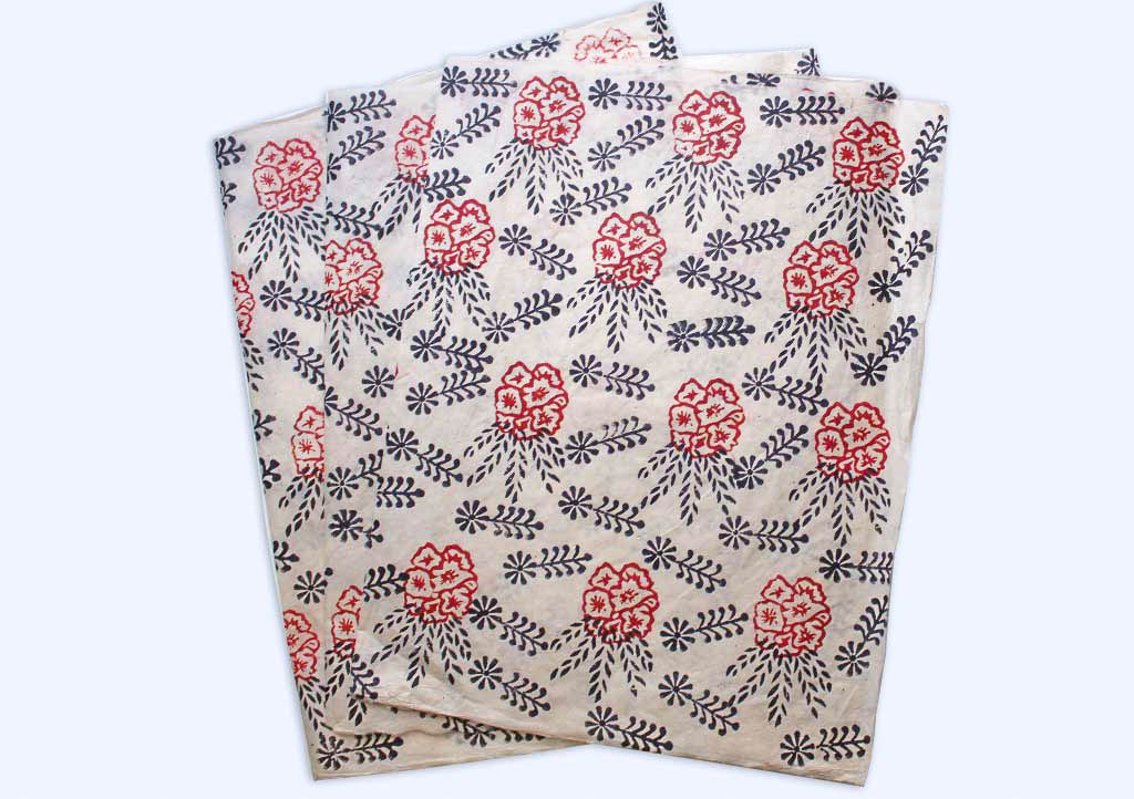 Beautiful Flower Printed Lokta Paper Handmade Wrapping Sheets - Picture 5 of 9