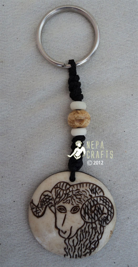 Handcarved Beautiful Key Chains/Key Rings made of BONE - Picture 7 of 8
