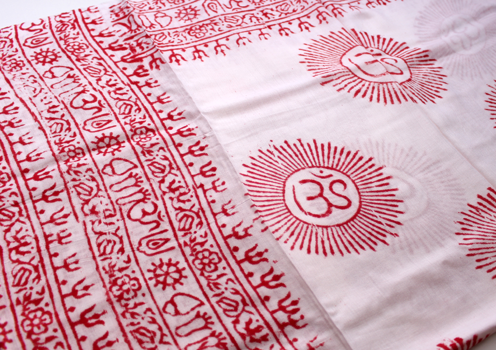 Chal de yoga de algodón impreso con OM espiritual, chal de meditación con flecos - Imagen 12 de 12