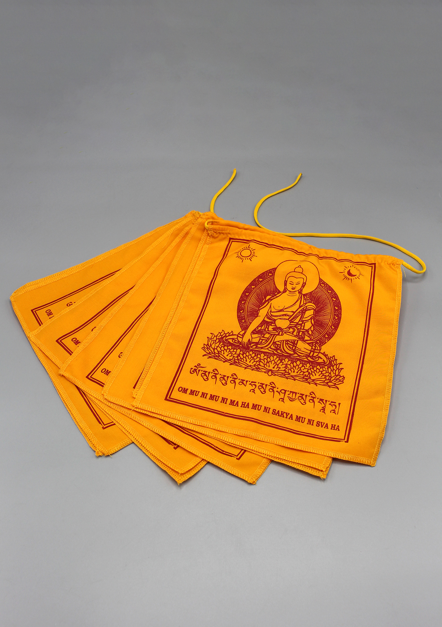 Orange Shakyamuni Buddha Prayer FlagsBuddhist Flags, Buddha Prayer