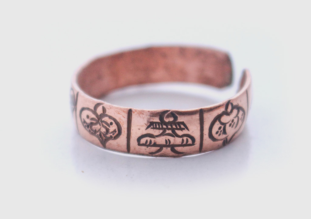 Anillo de dedo de cobre unisex tallado a mano - Imagen 10 de 16