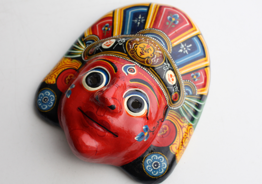 Hand Painted Nepalese Bhairav Paper Mache Wall Hanging Mask eBay