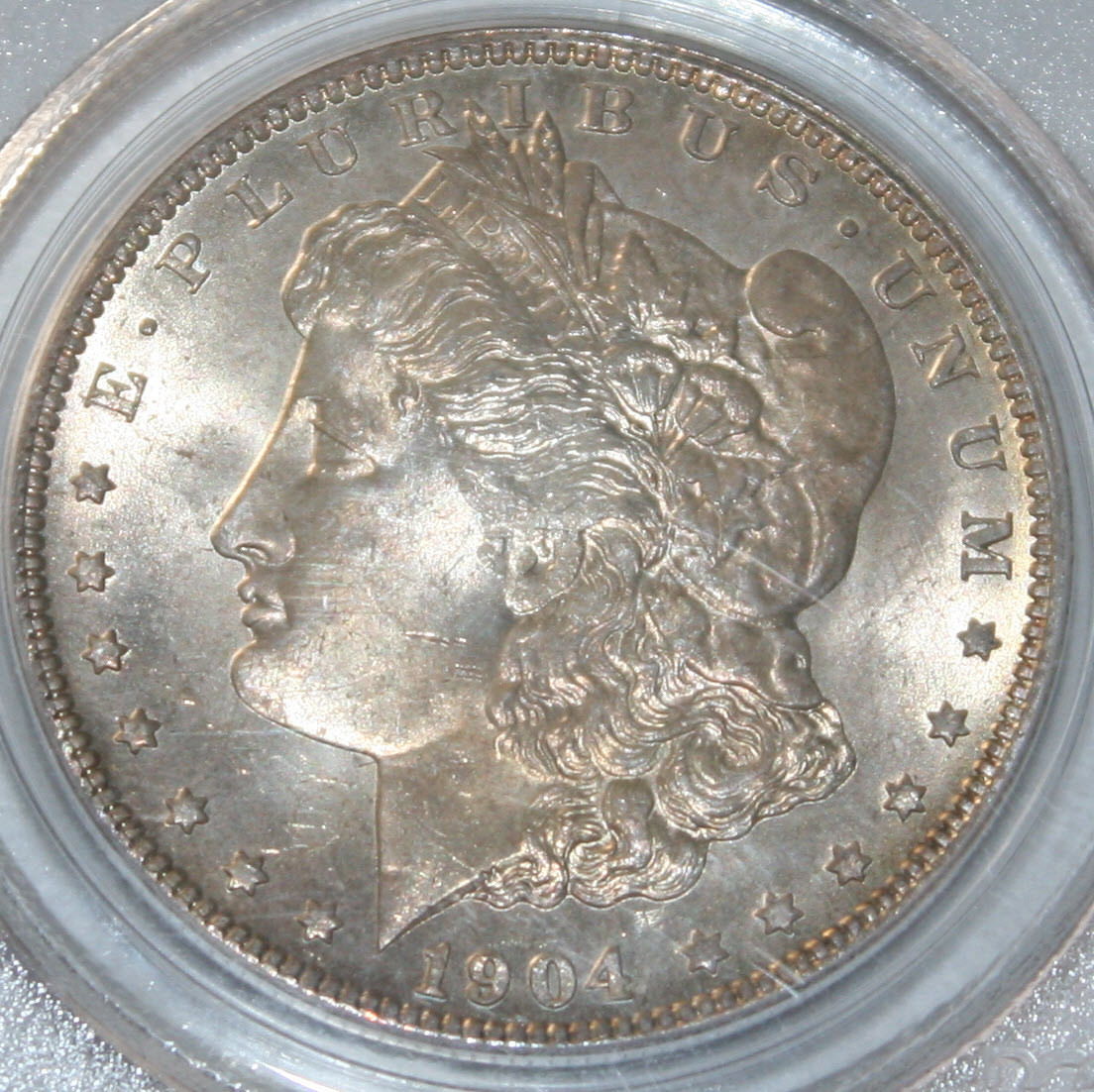 1904O Silver Dollar 1 PCGS MS64, White coin light toning, holder marked eBay