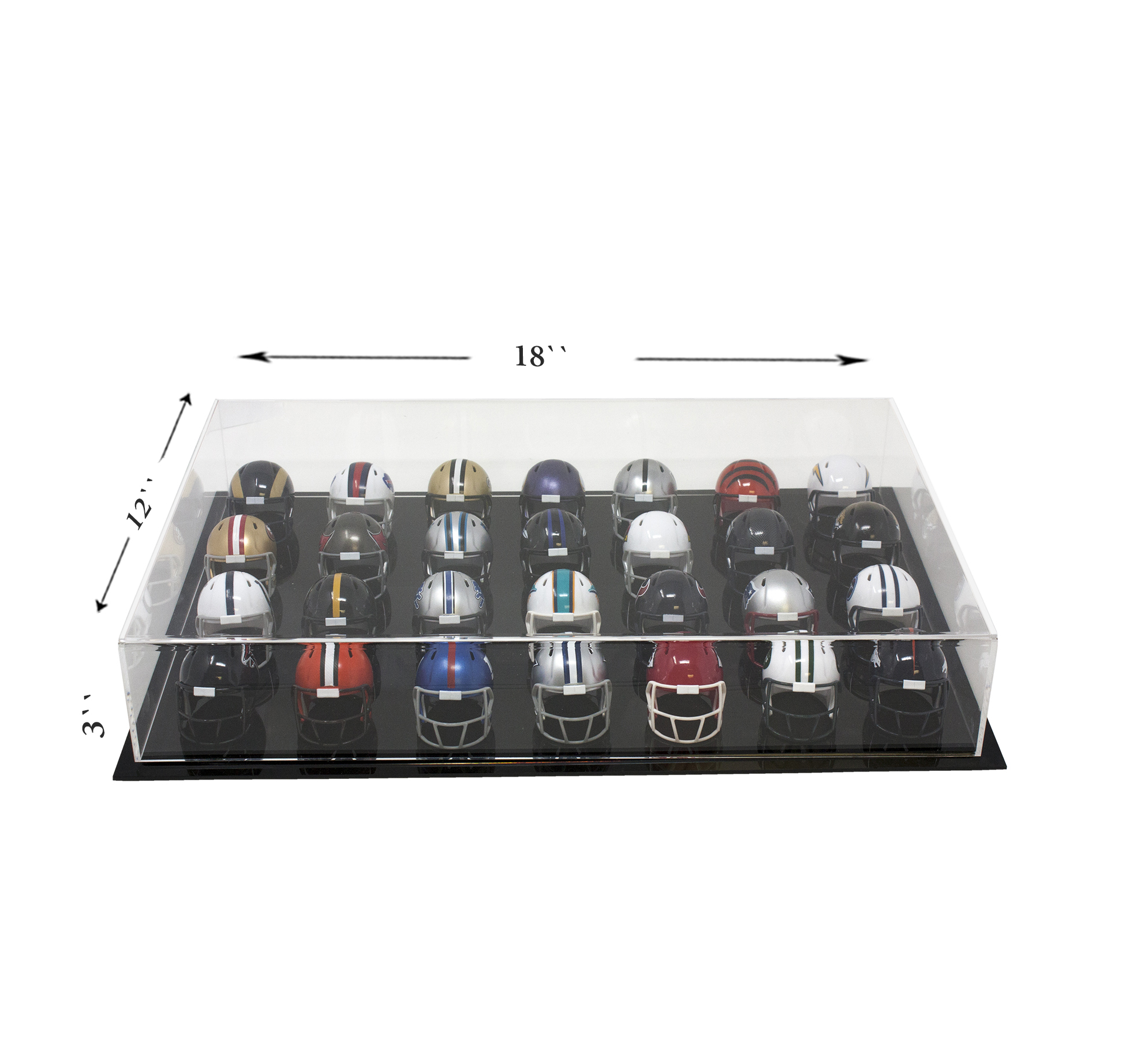Versatile Clear Acrylic Display Case Large Rectangle Box 18" x 12" x 3