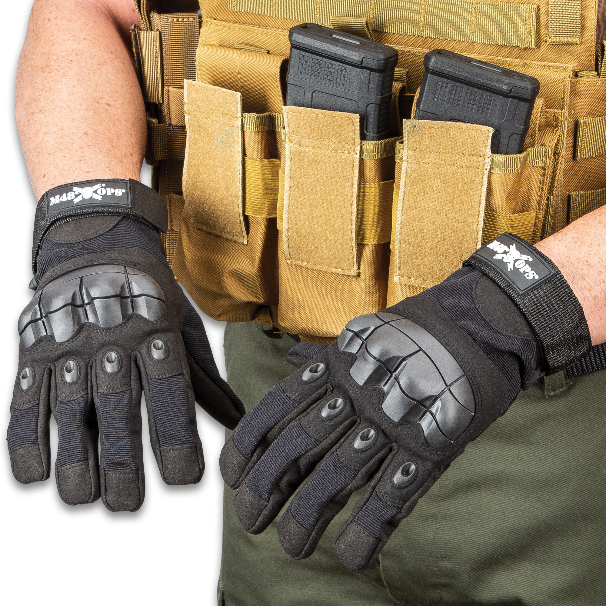 HEAVY DUTY Law Enforcement TACTICAL Full Finger Gloves w/ Knuckle