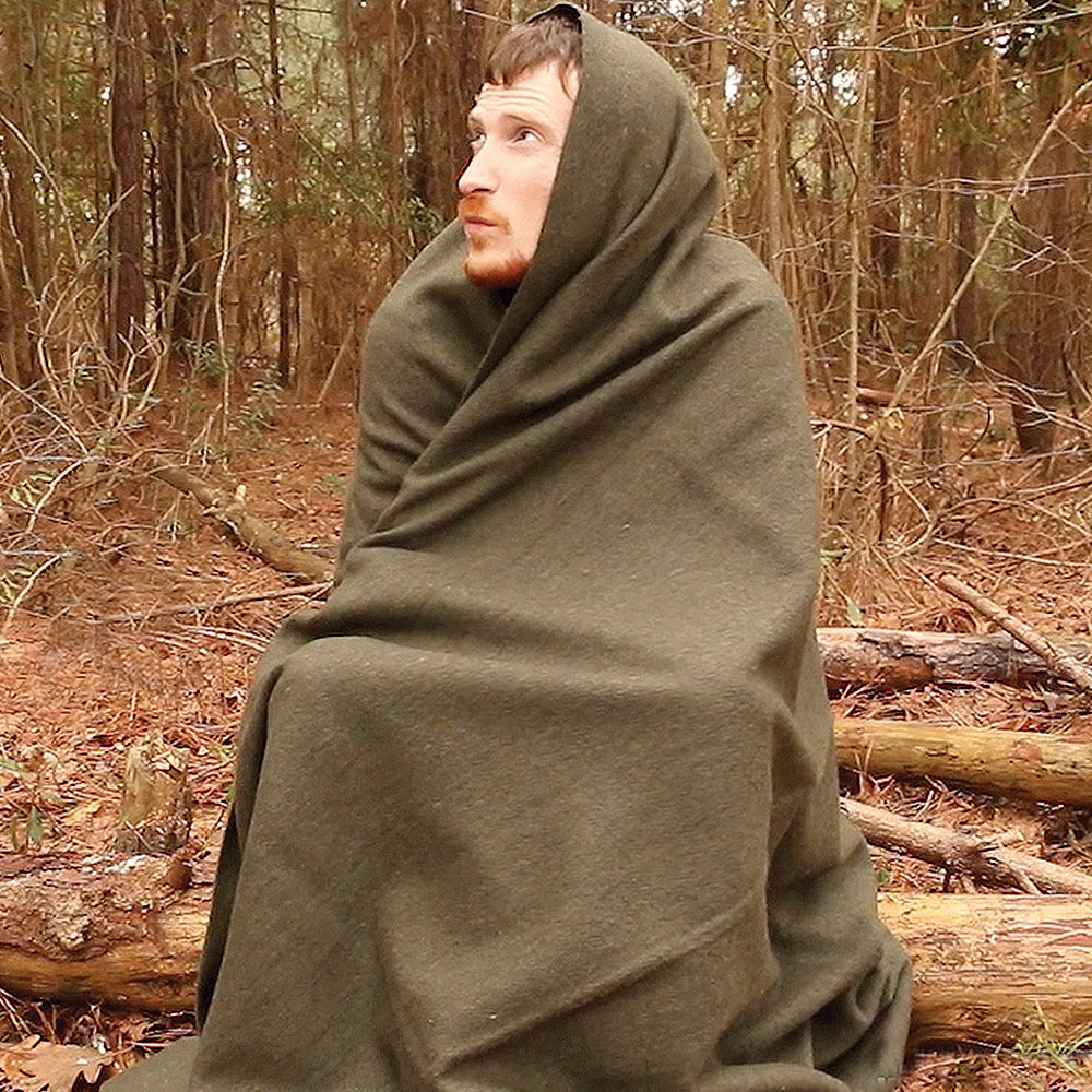 2lb Wool Blanket Gray Warm Army Style Military Emergency Survival Camping Park