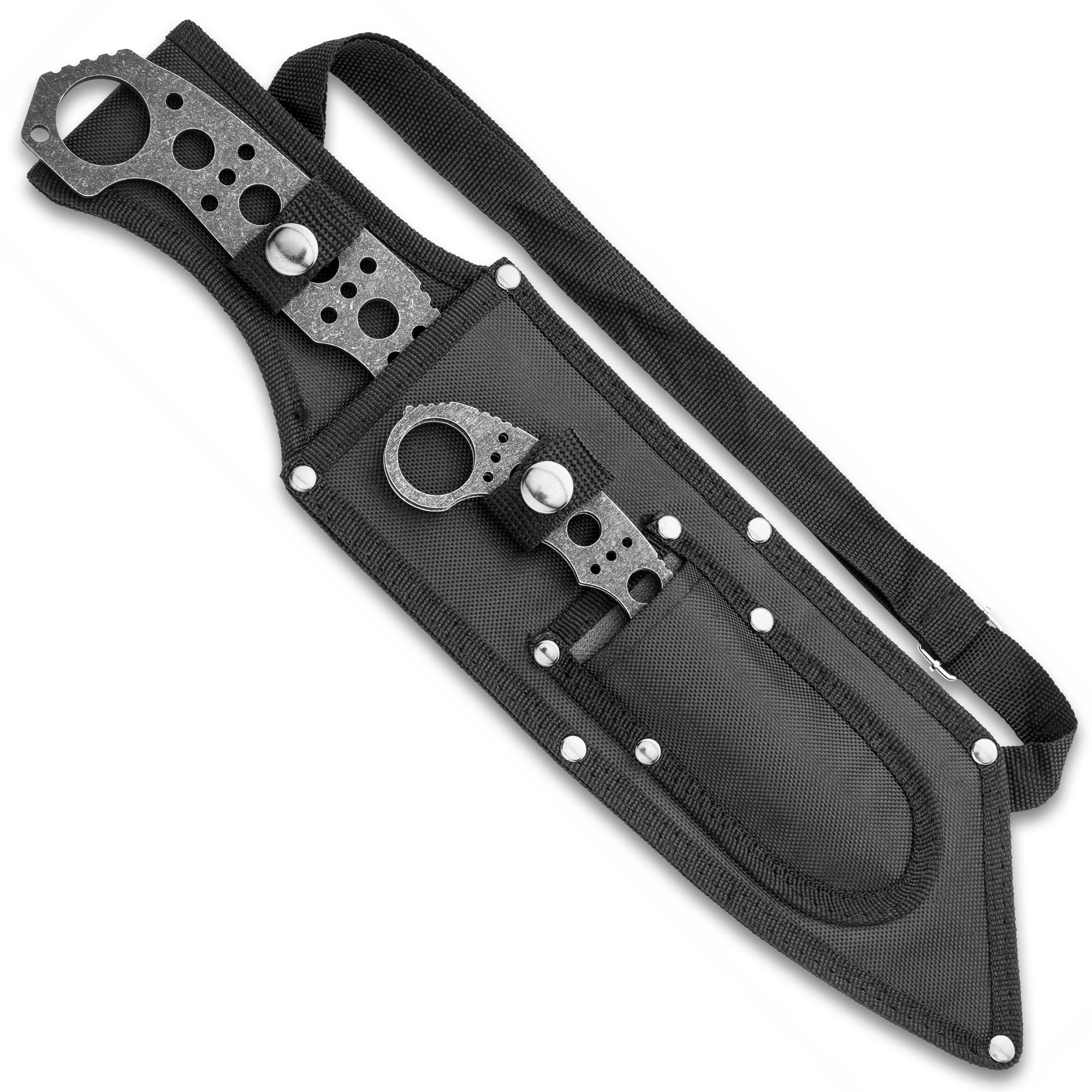 7 1/2” Stainless Steel Full Tang Survival Tactical Cleaver w/Throwing