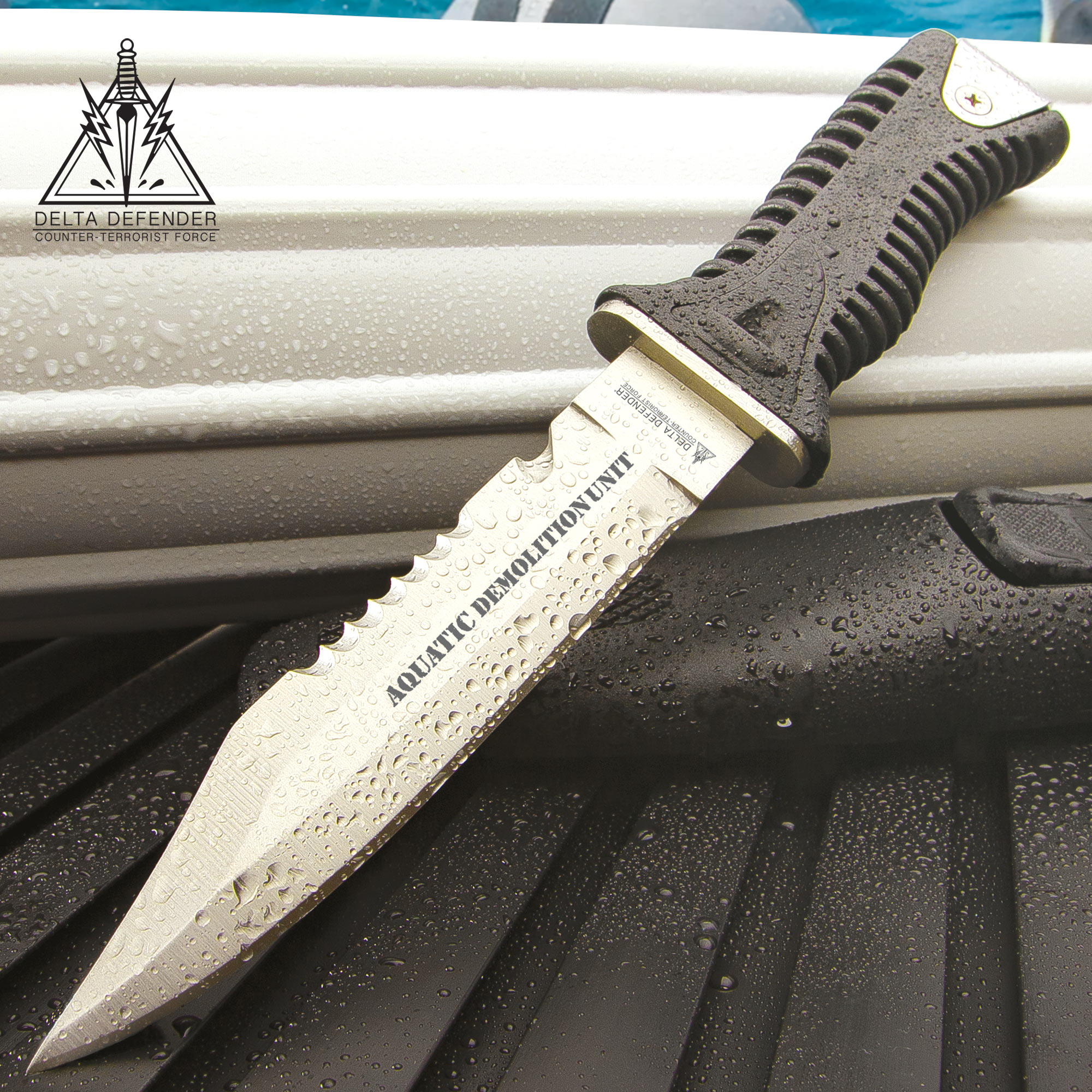 Delta Scuba Diving Stainless Steel Fixed Blade Knife Survival Hunting