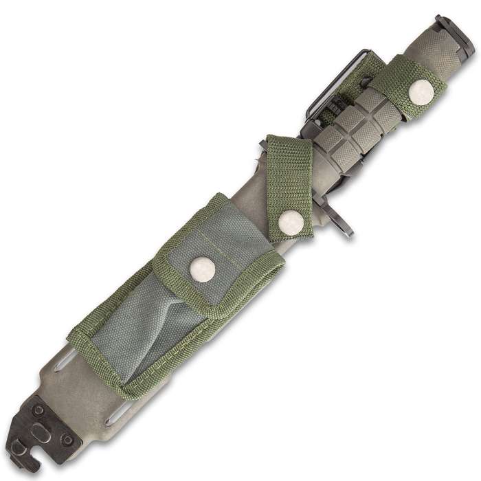 12" M9 SURVIVAL Knife + Scabbard w/ Wire Cutter & Sharpening